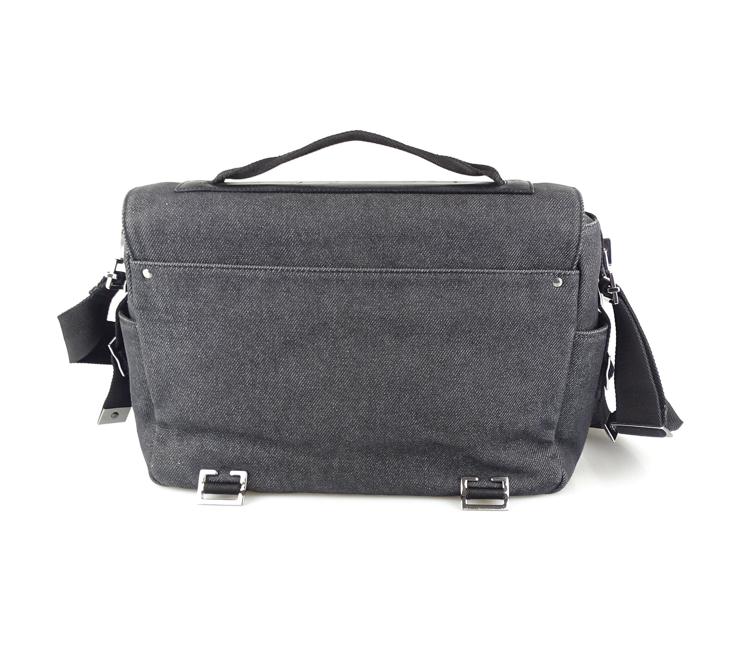 Gucci Grey Leather Canvas Handbag Style 2