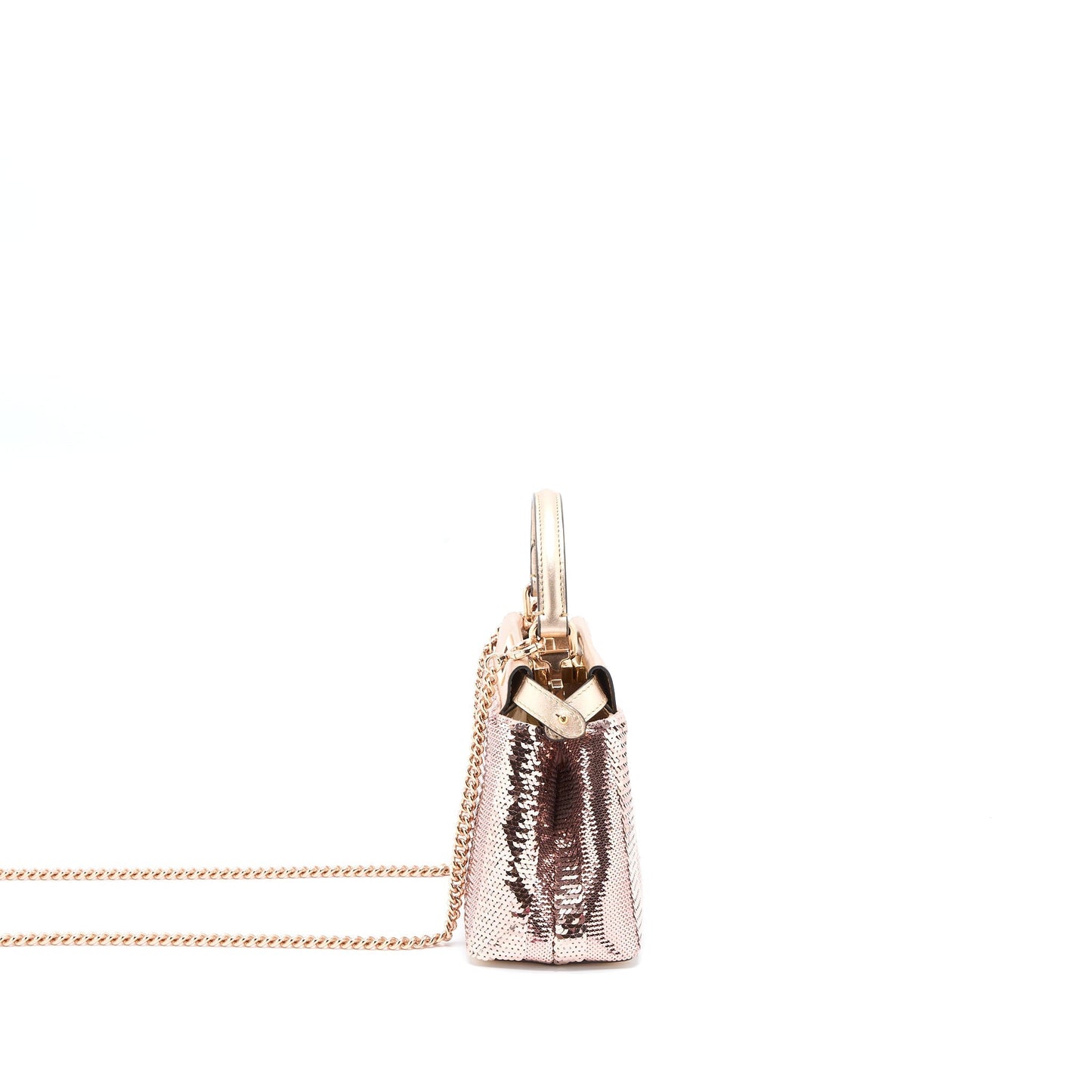Fendi Mini Peekaboo Sequin/Leather Light Pink with Pink Hardware