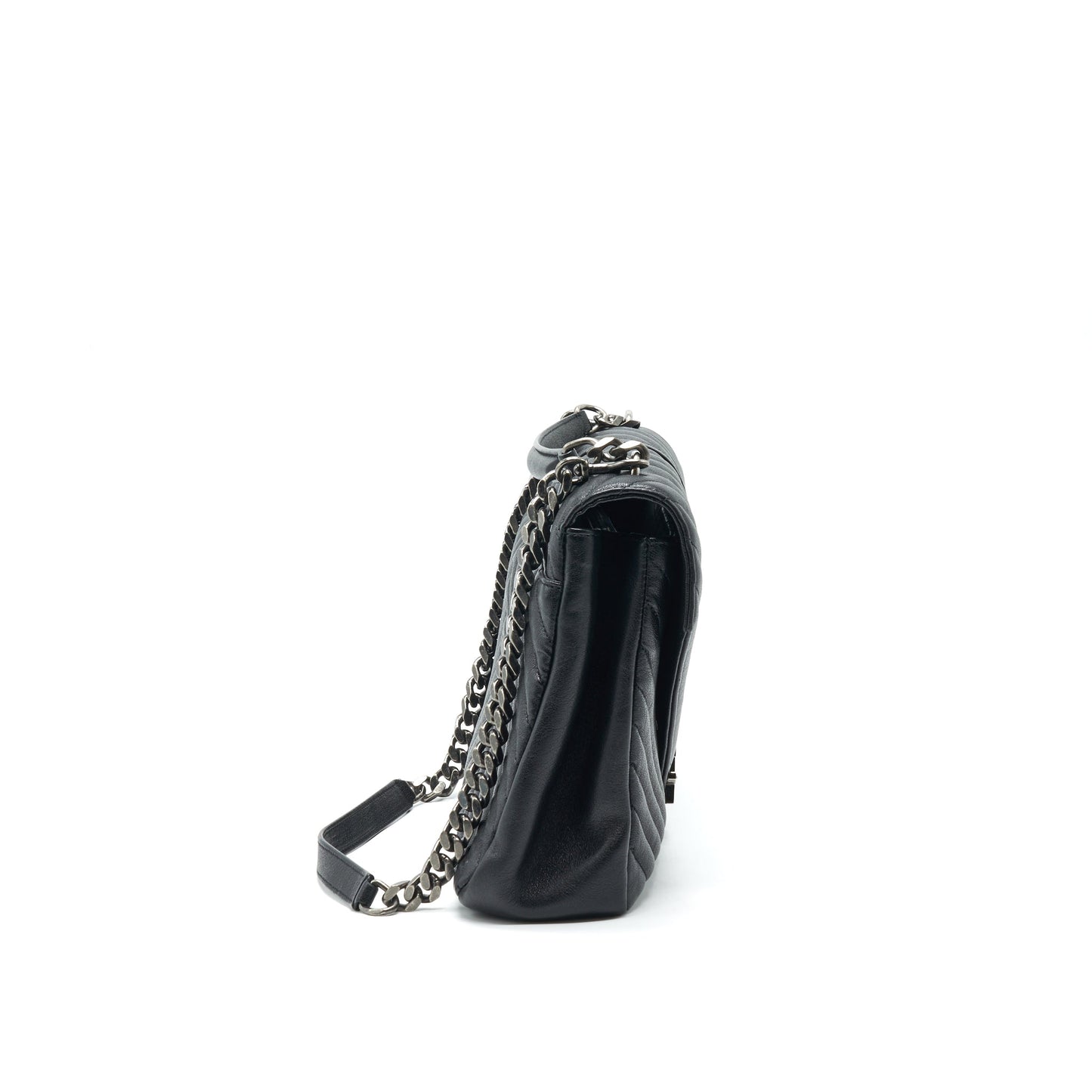 SAINT LAURENT / COLLEGE MATELASSE LEATHER BLACK