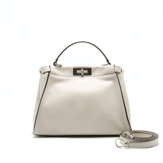 Fendi Medium Peekaboo Purse Light Grey with