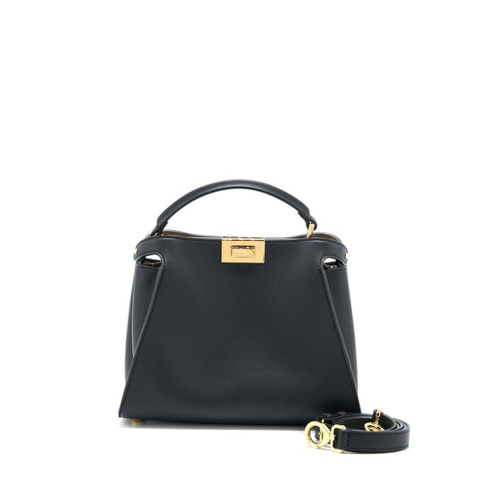 Fendi Small Peekaboo Iconic Purse Calfskin Black