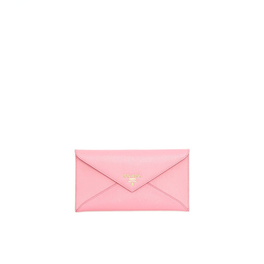 PRADA Saffiano Envelope Wallet in Pink