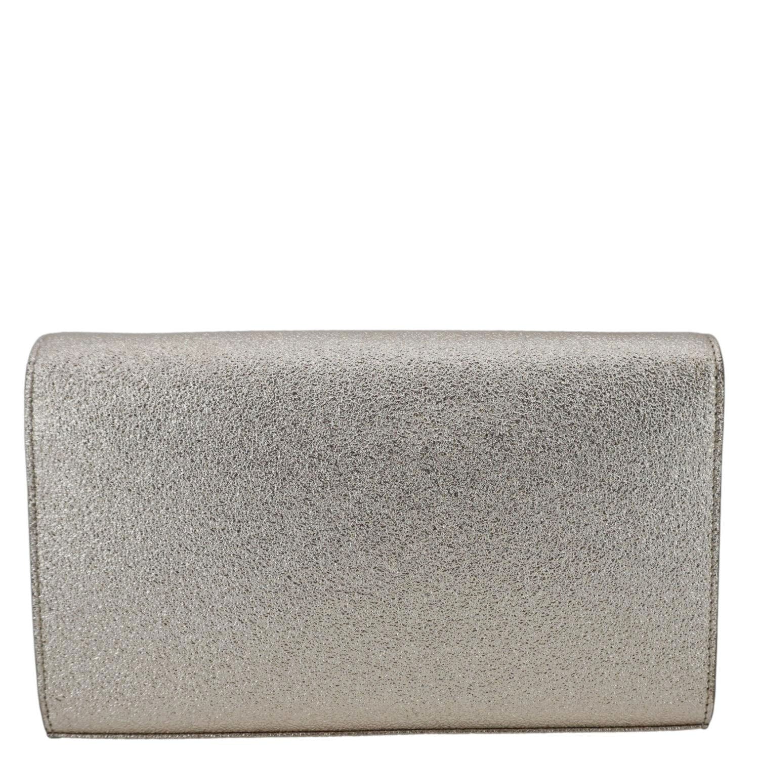 YVES SAINT LAURENT Kate Small Metallic Leather Crossbody Bag Silver