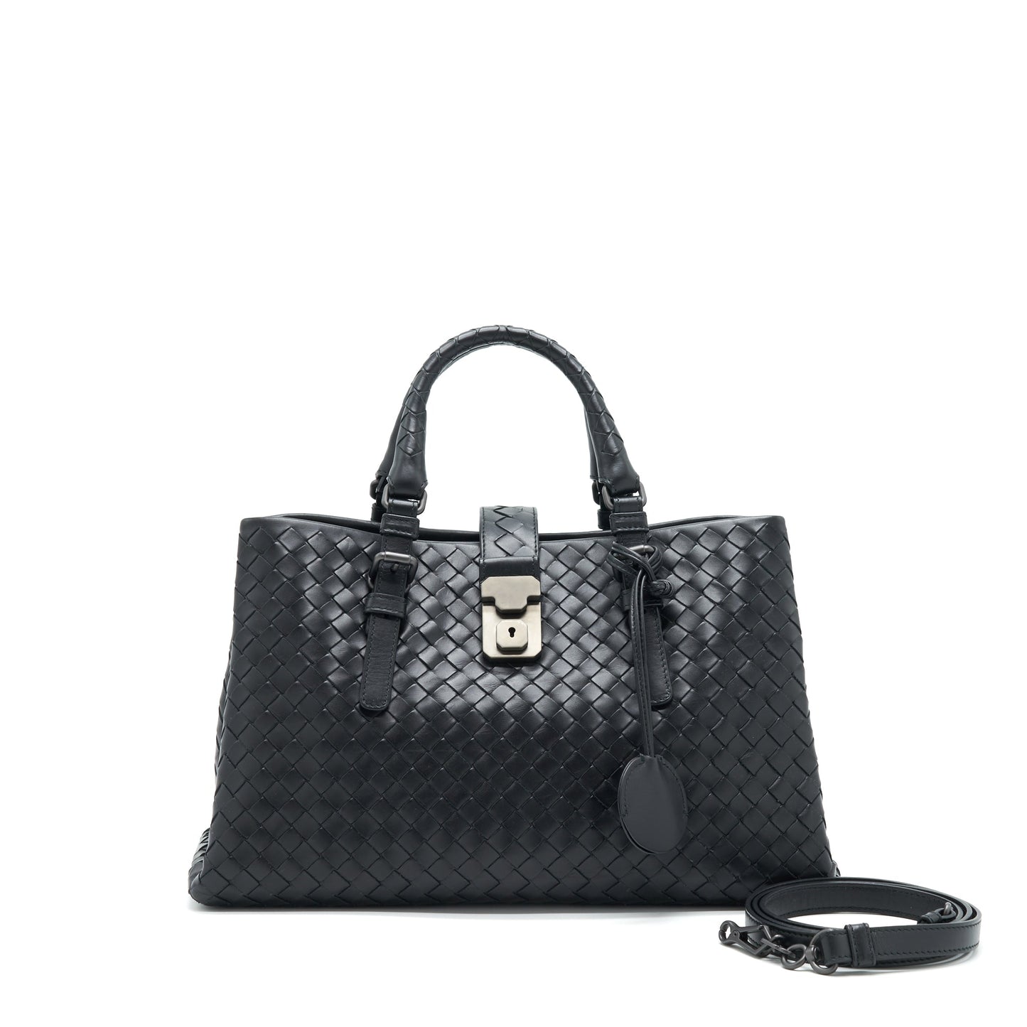 Bottega Veneta Intrecciato Roma Purse Black