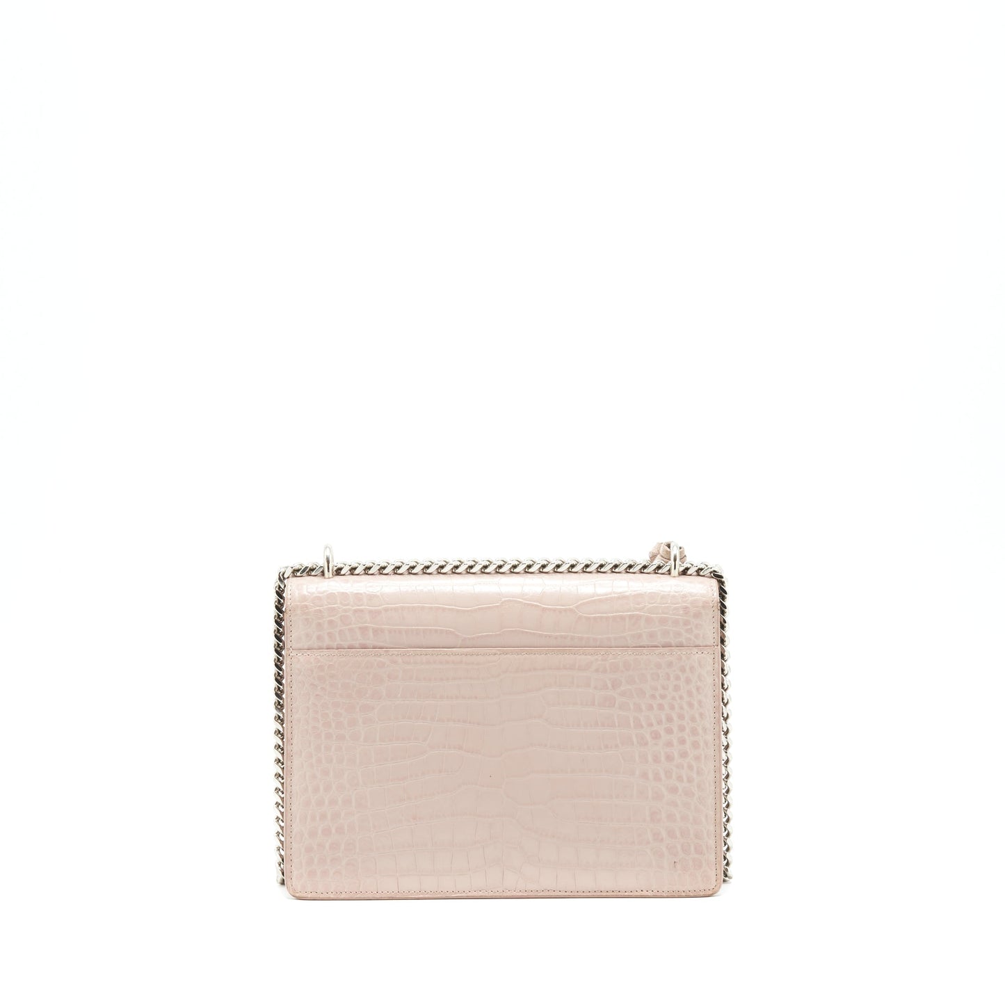 Saint Laurent sunset Purse crocodile embossed pink