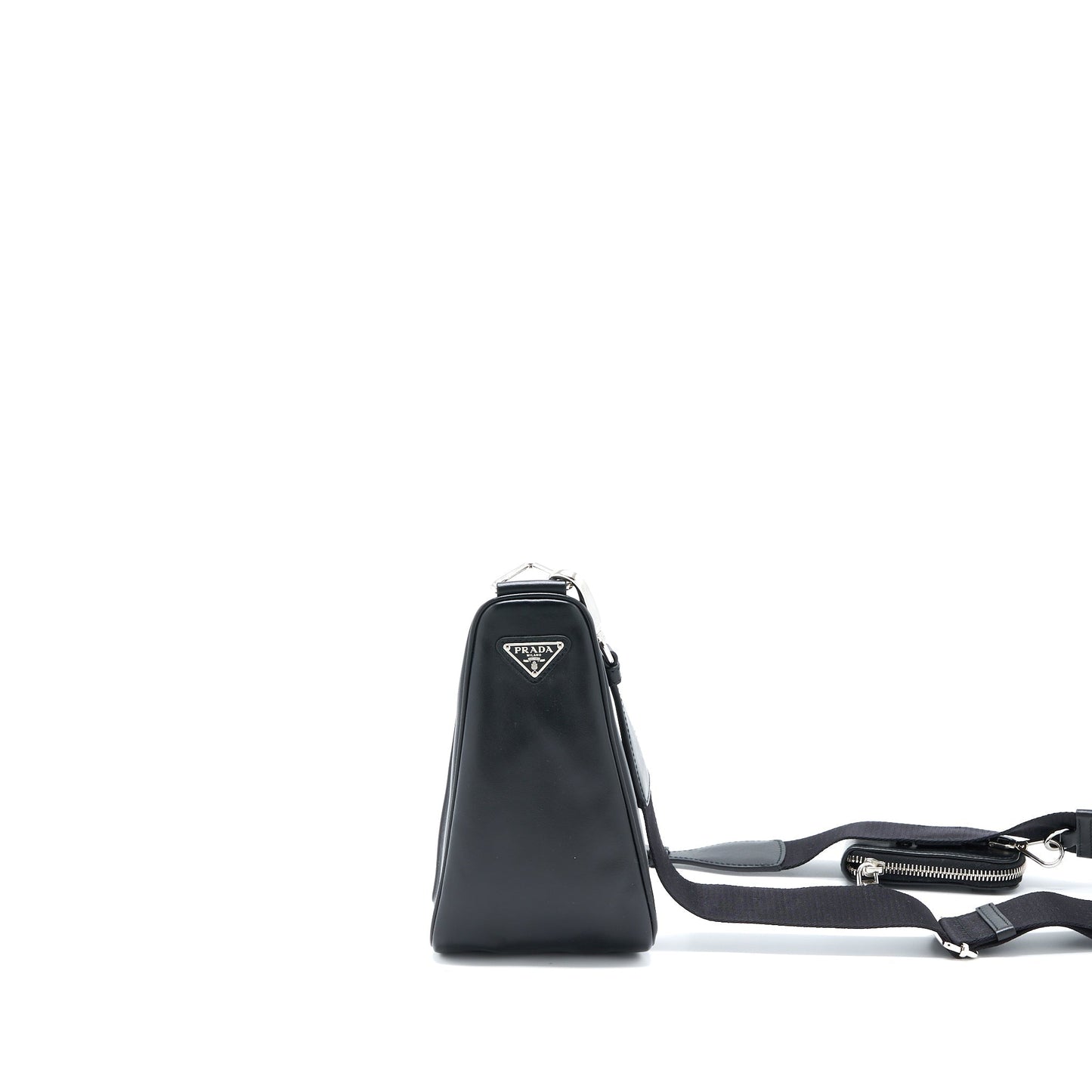 Prada Triangle Mini Purse Leather Black