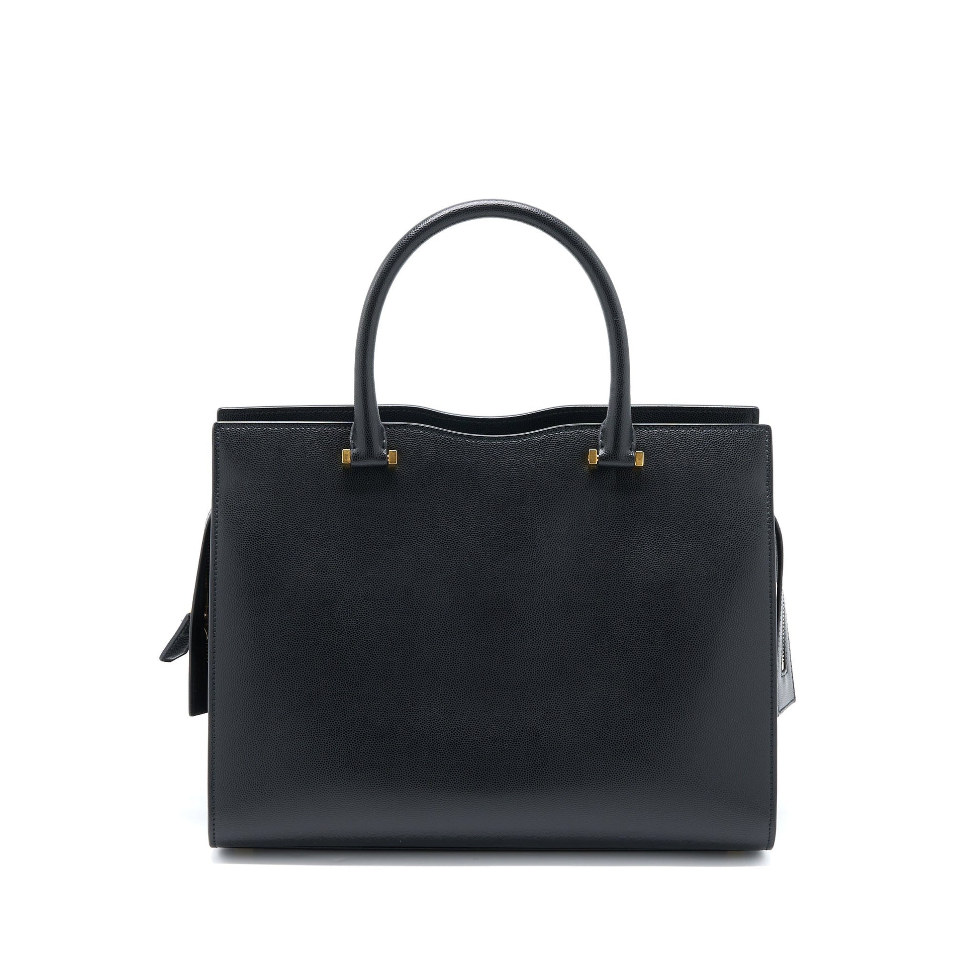 Saint Laurent/ Medium Uptown Tote Purse Calfskin Black