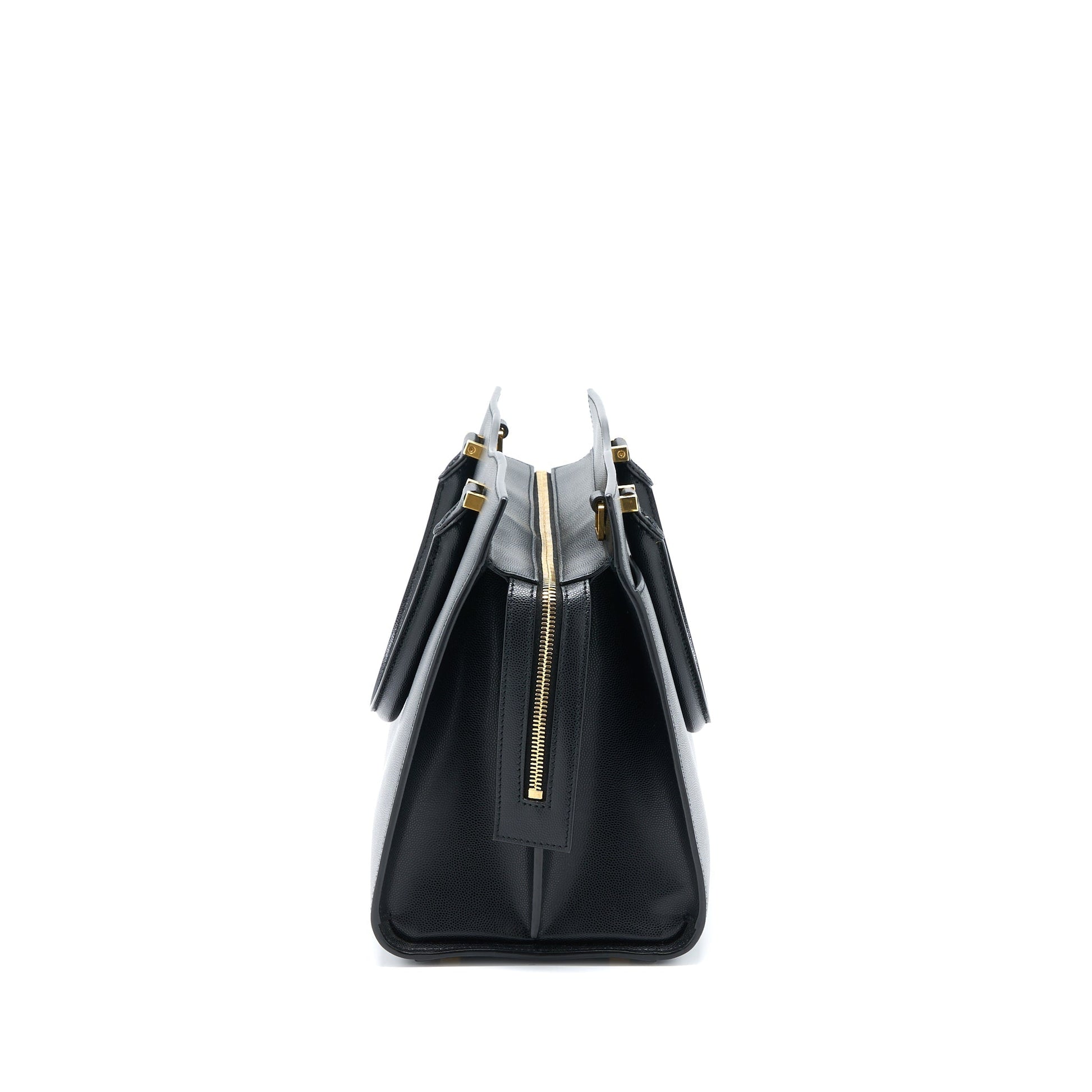Saint Laurent/ Medium Uptown Tote Purse Calfskin Black