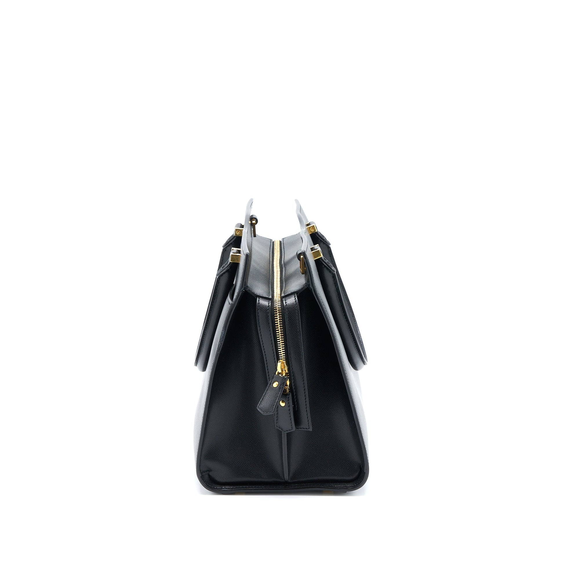Saint Laurent/ Medium Uptown Tote Purse Calfskin Black