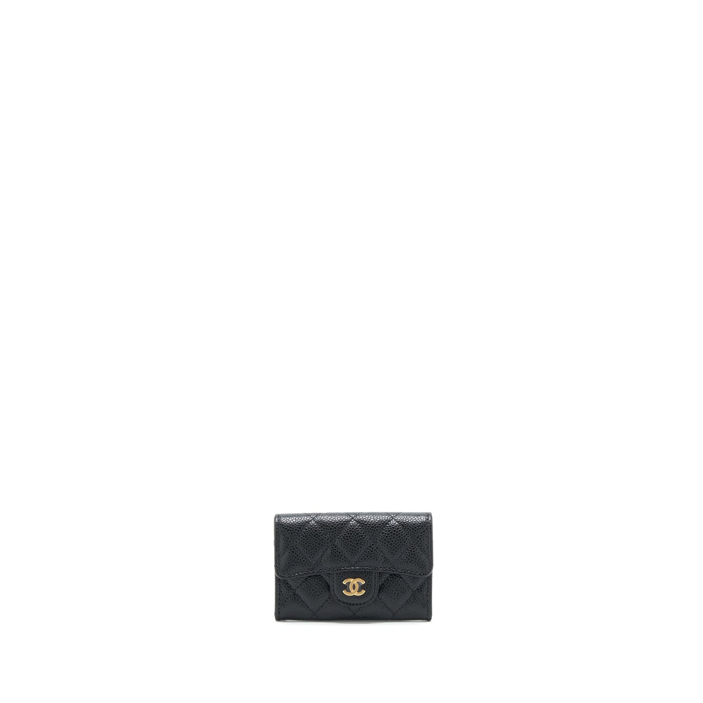 Chanel Classic mini Flap card Holder Caviar Black L