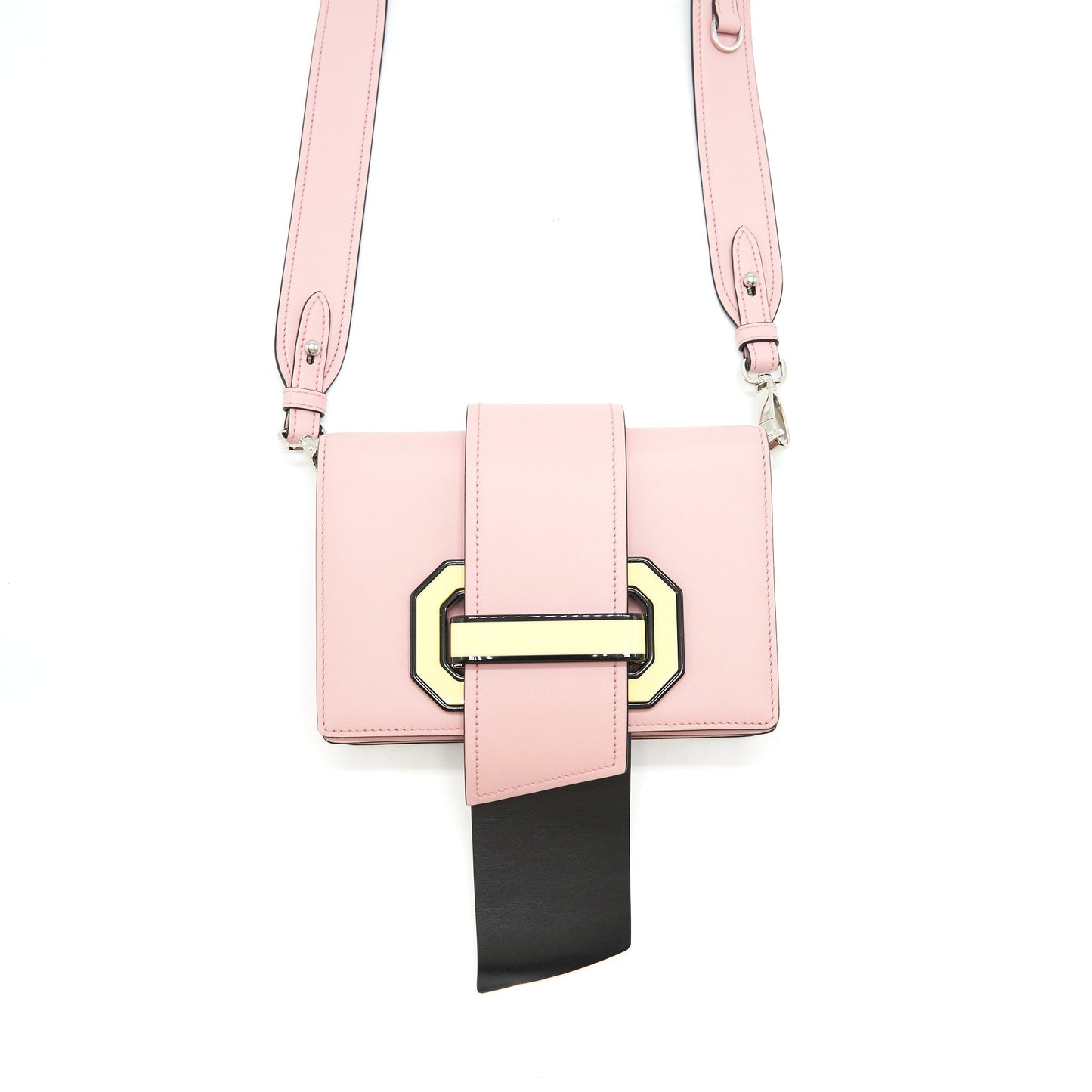Prada Plex Ribbon Purse with City Calfskin Pink