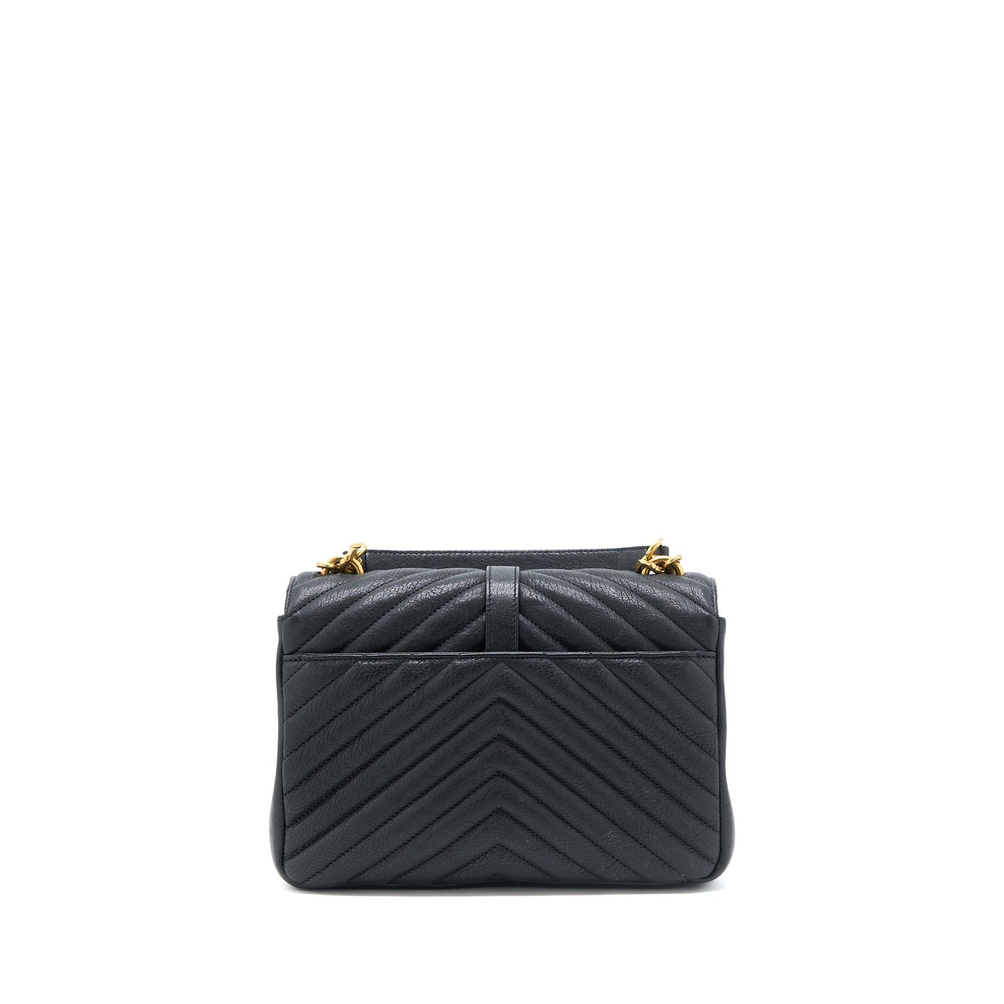 Saint Laurent Quilted Medium College Purse Lambskin Black Brushed