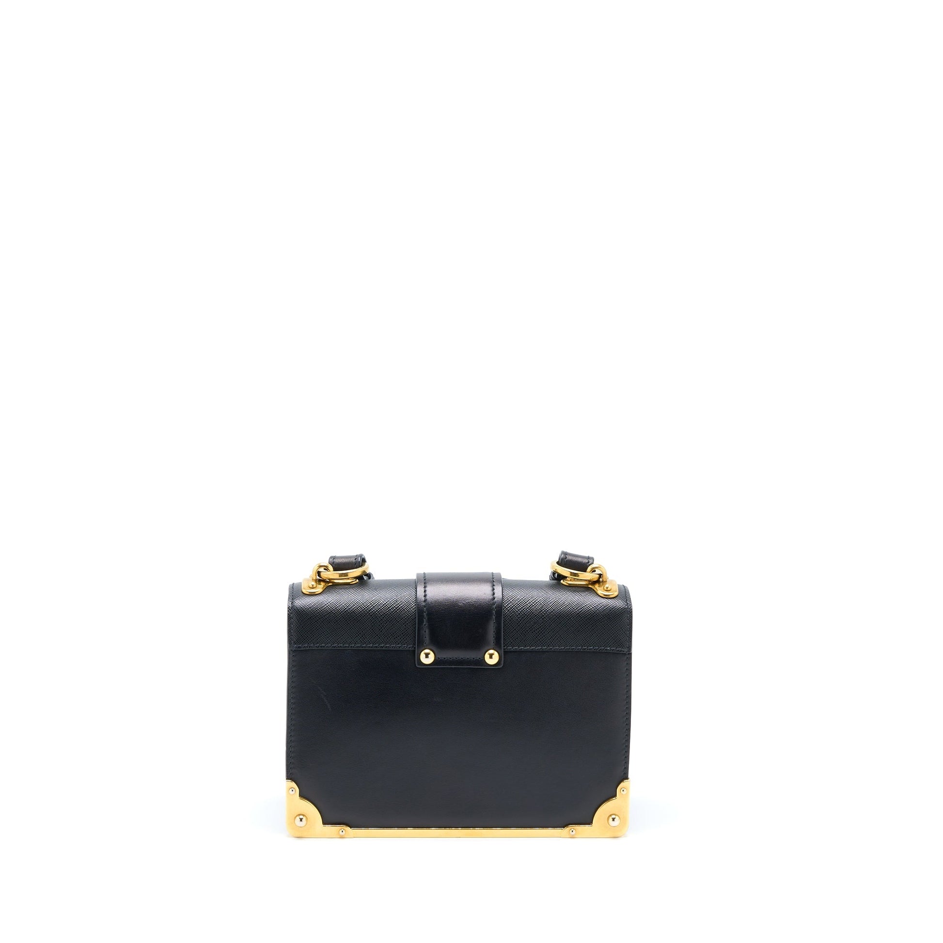 Prada Cahier Crossbody Purse Leather Black