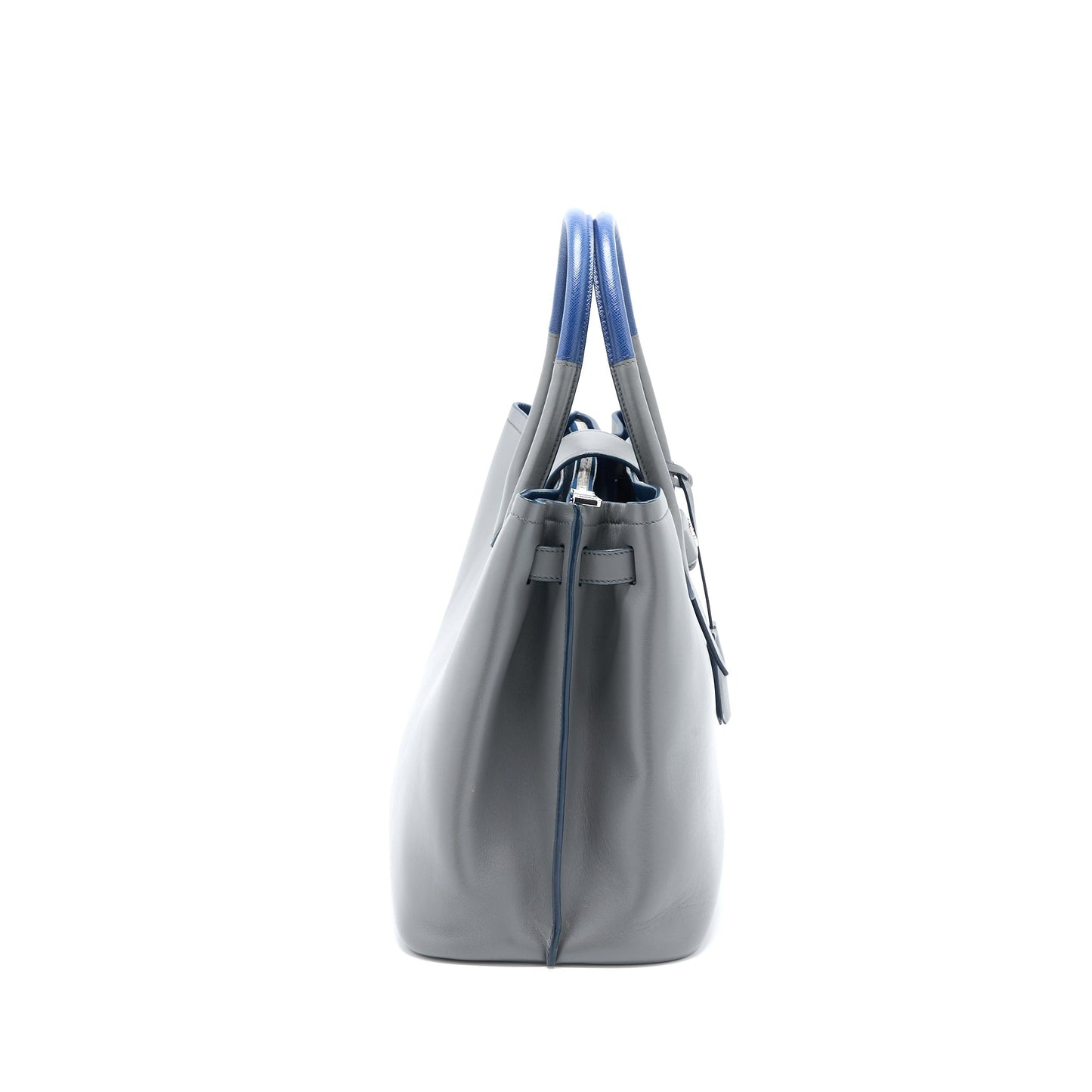 Prada Shopping Tote Purse Soft Calfskin Grey