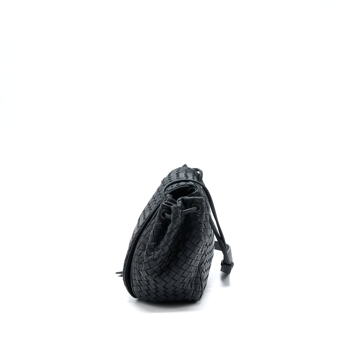 Bottega Veneta Intrecciato Flap Purse Black