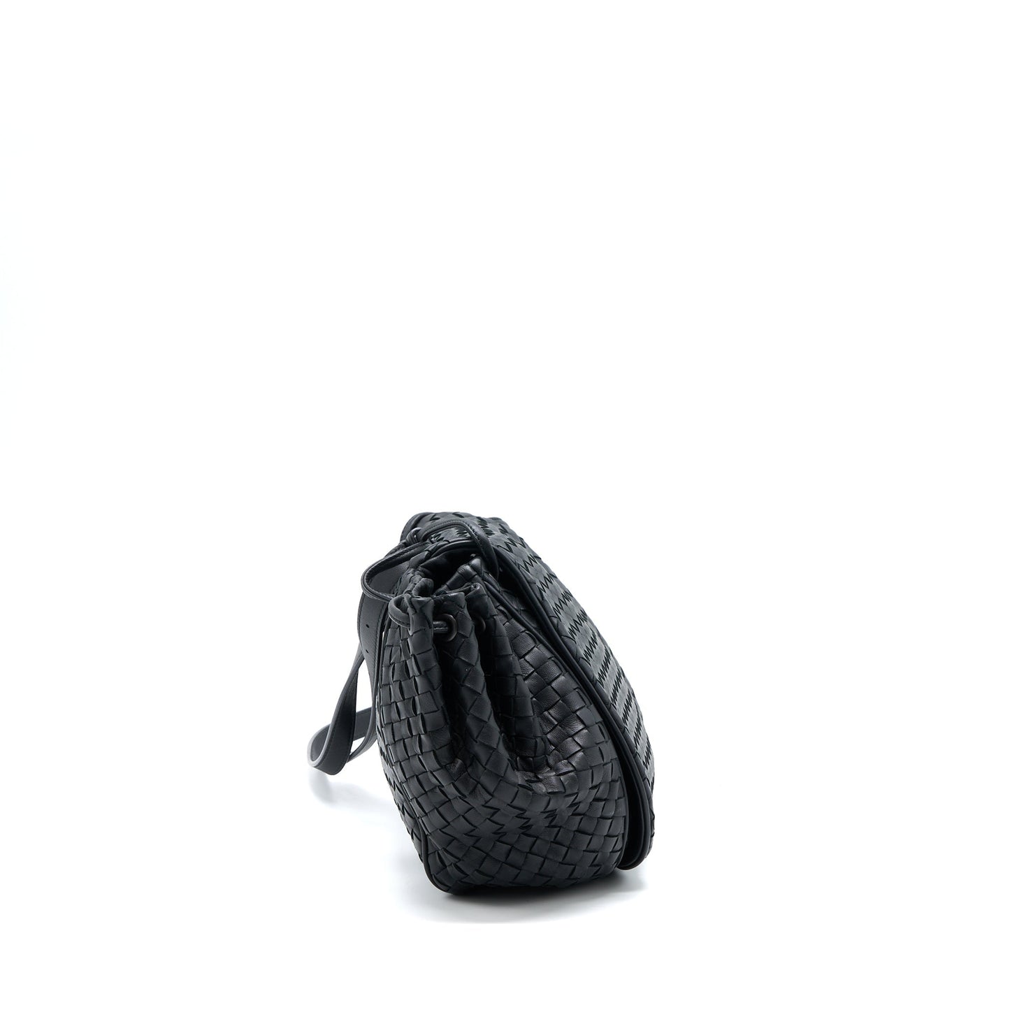 Bottega Veneta Intrecciato Flap Purse Black