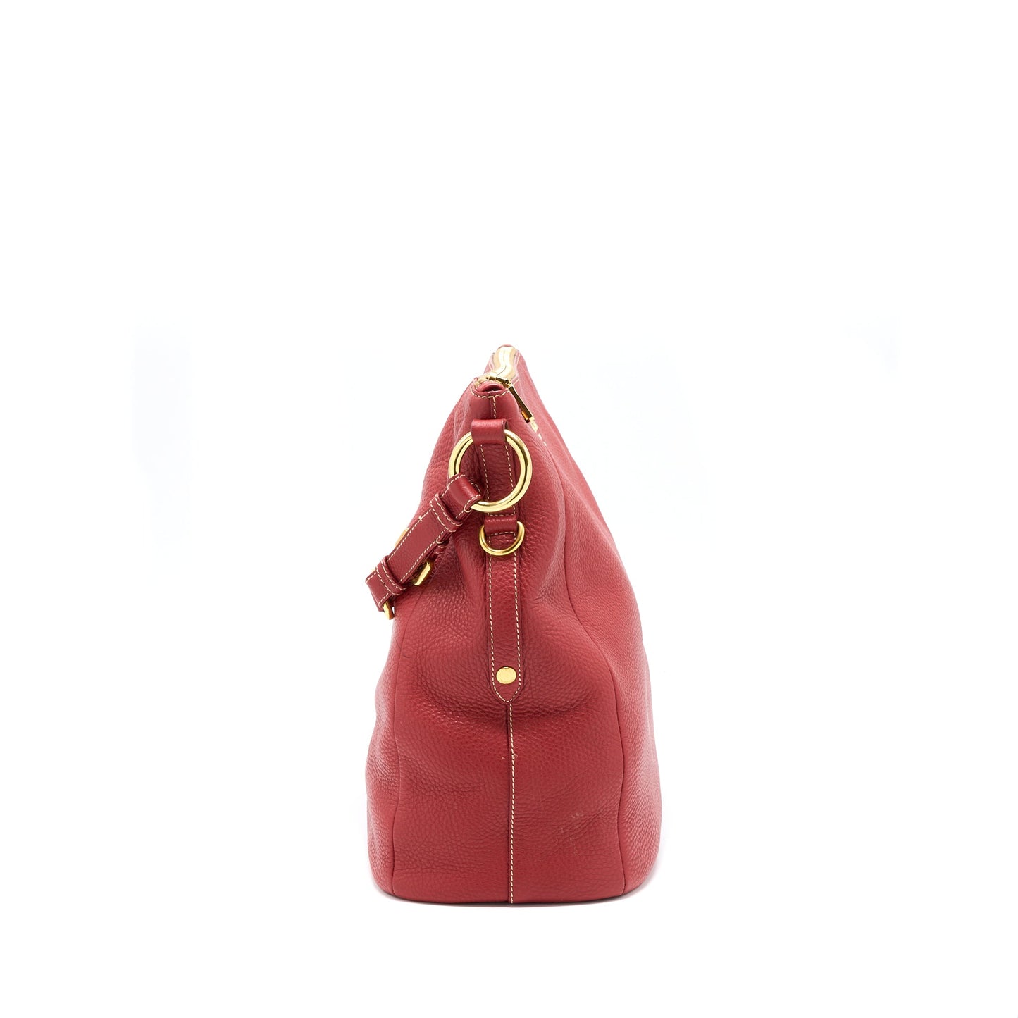 Prada Vitello Daino Purse Calfskin Red