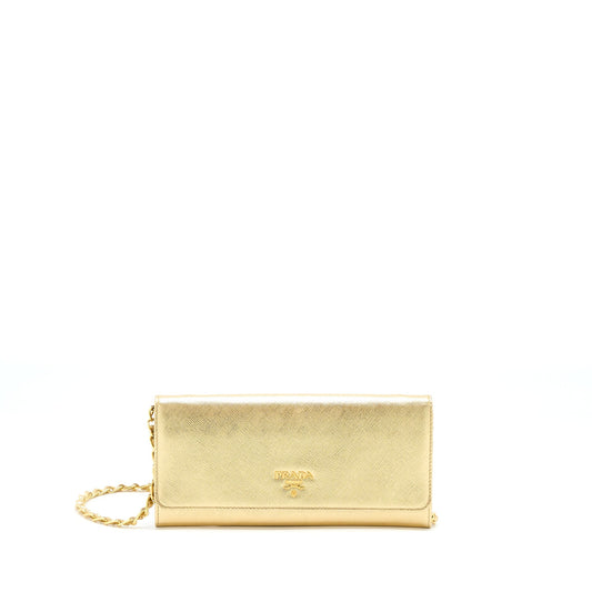 Prada Mini Wallet On Chain Gold