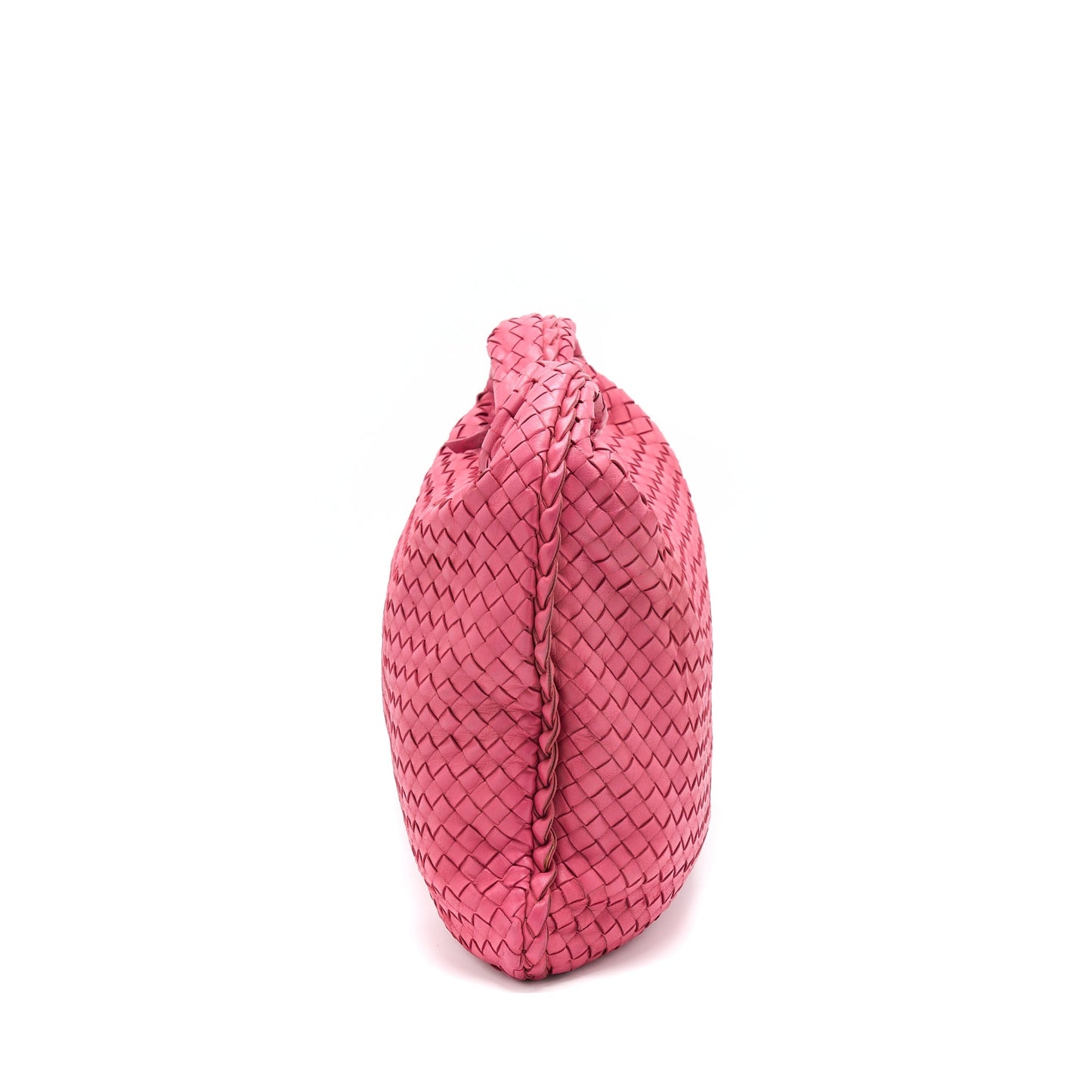 Bottega Veneta Intercciato Hobo Purse Pink