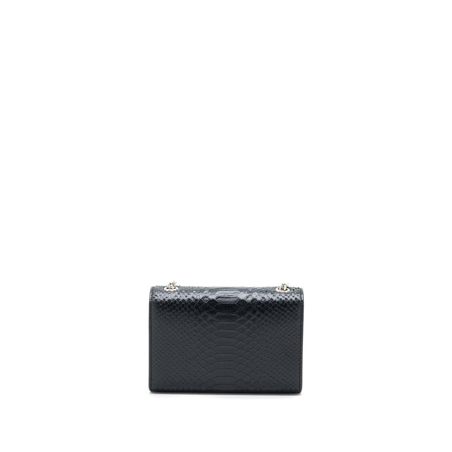 Saint Laurent Small Kate Python Embossed Calfskin Black