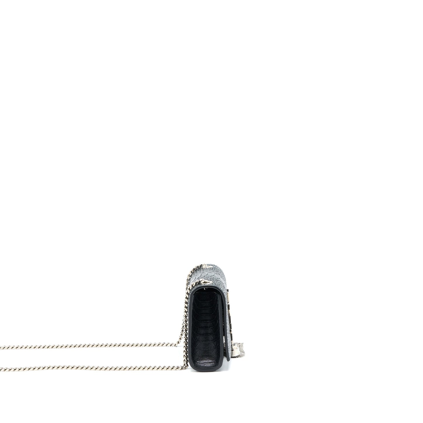 Saint Laurent Small Kate Python Embossed Calfskin Black