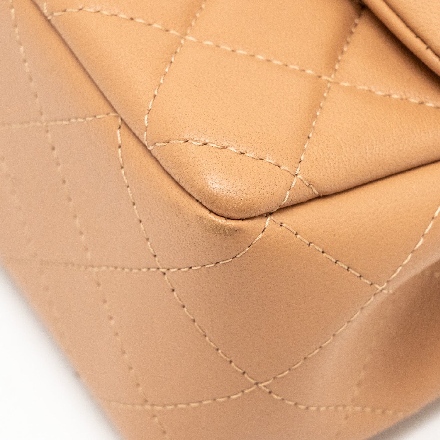 Chanel Mini Rectangular Flap Bag Lambskin Beige L (Microchip)