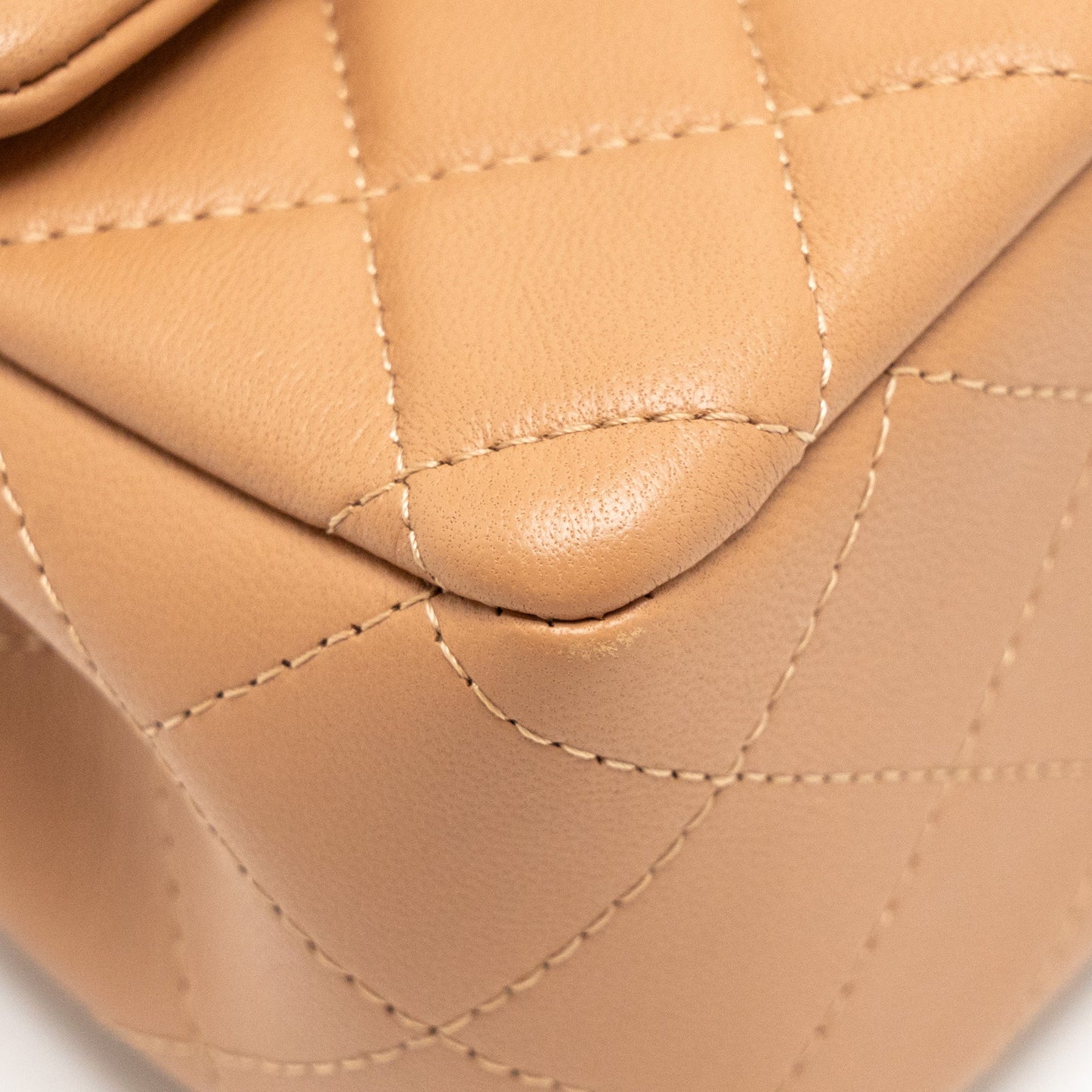 Chanel Mini Rectangular Flap Bag Lambskin Beige L (Microchip)