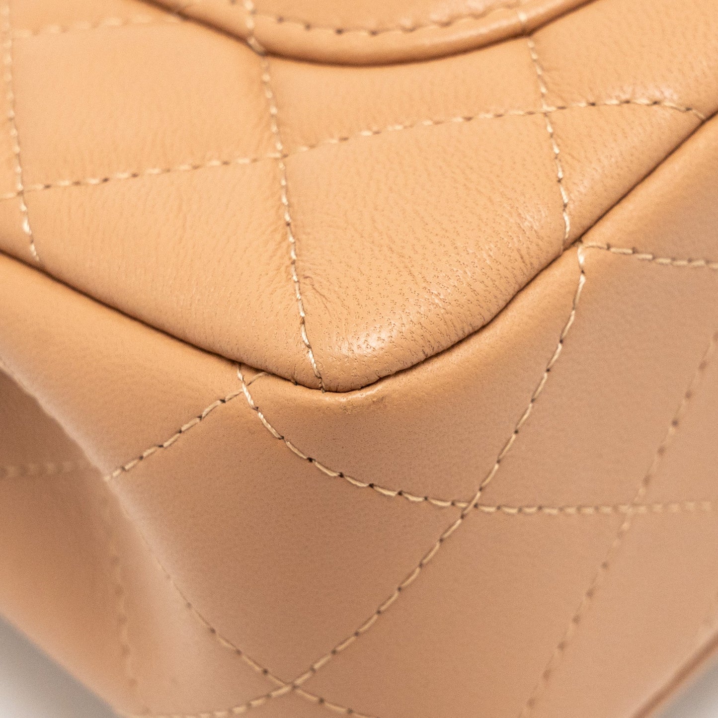 Chanel Mini Rectangular Flap Bag Lambskin Beige L (Microchip)
