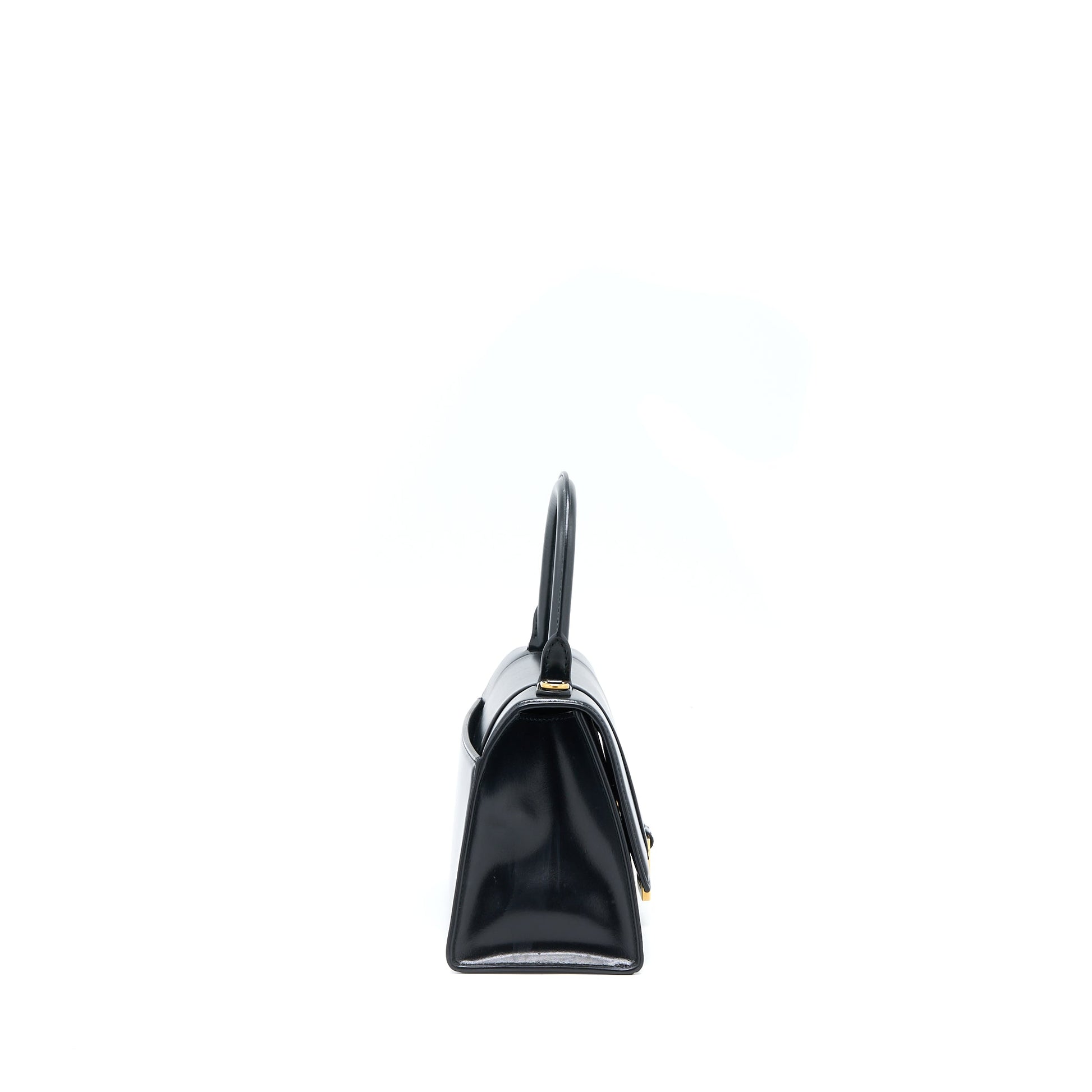 Balenciaga Hourglass Small Handbag Box Calfskin Black GHW