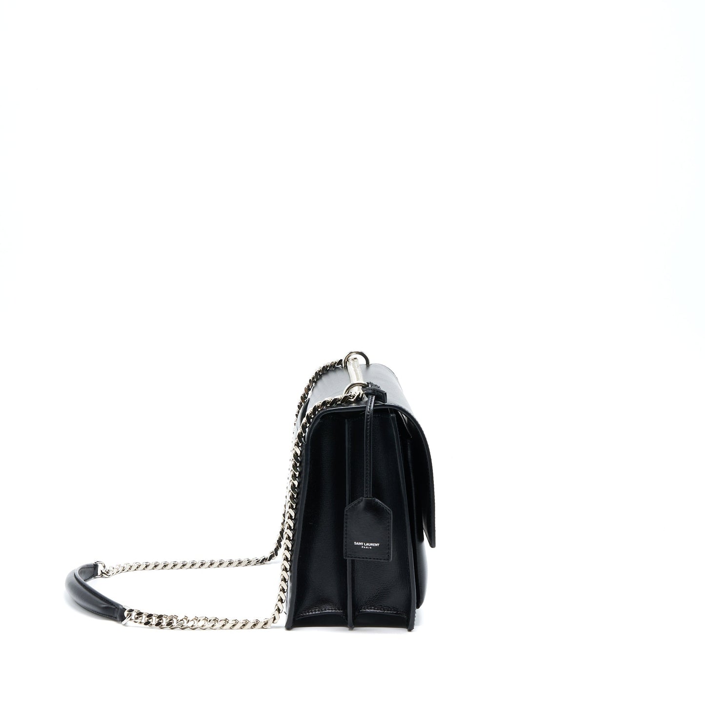 Saint Laurent/ Sunset Large Chain Purse Calfskin Black