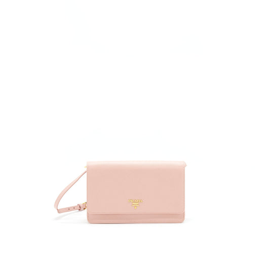 PRADA Portaf Saffiano Metal Oro Orchidea Purse