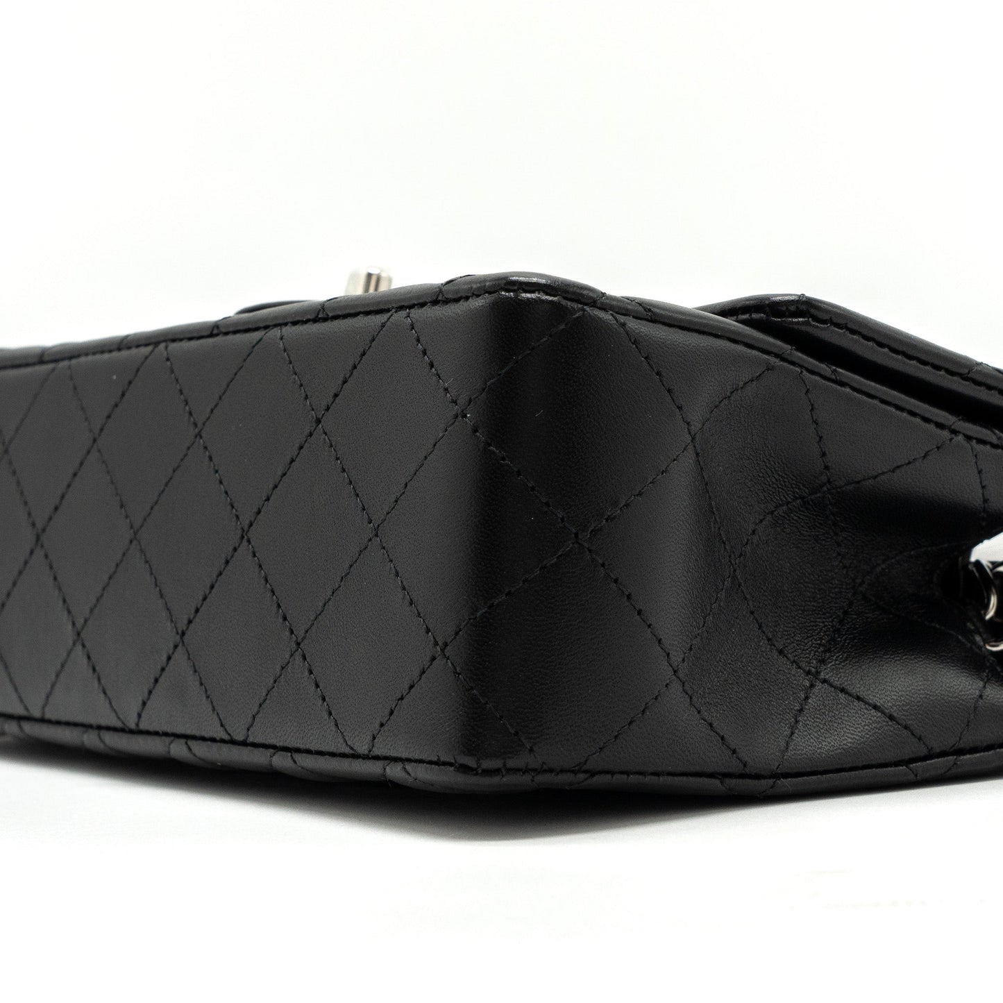 Chanel mini rectangular flap bag lambskin black with  (microchip)
