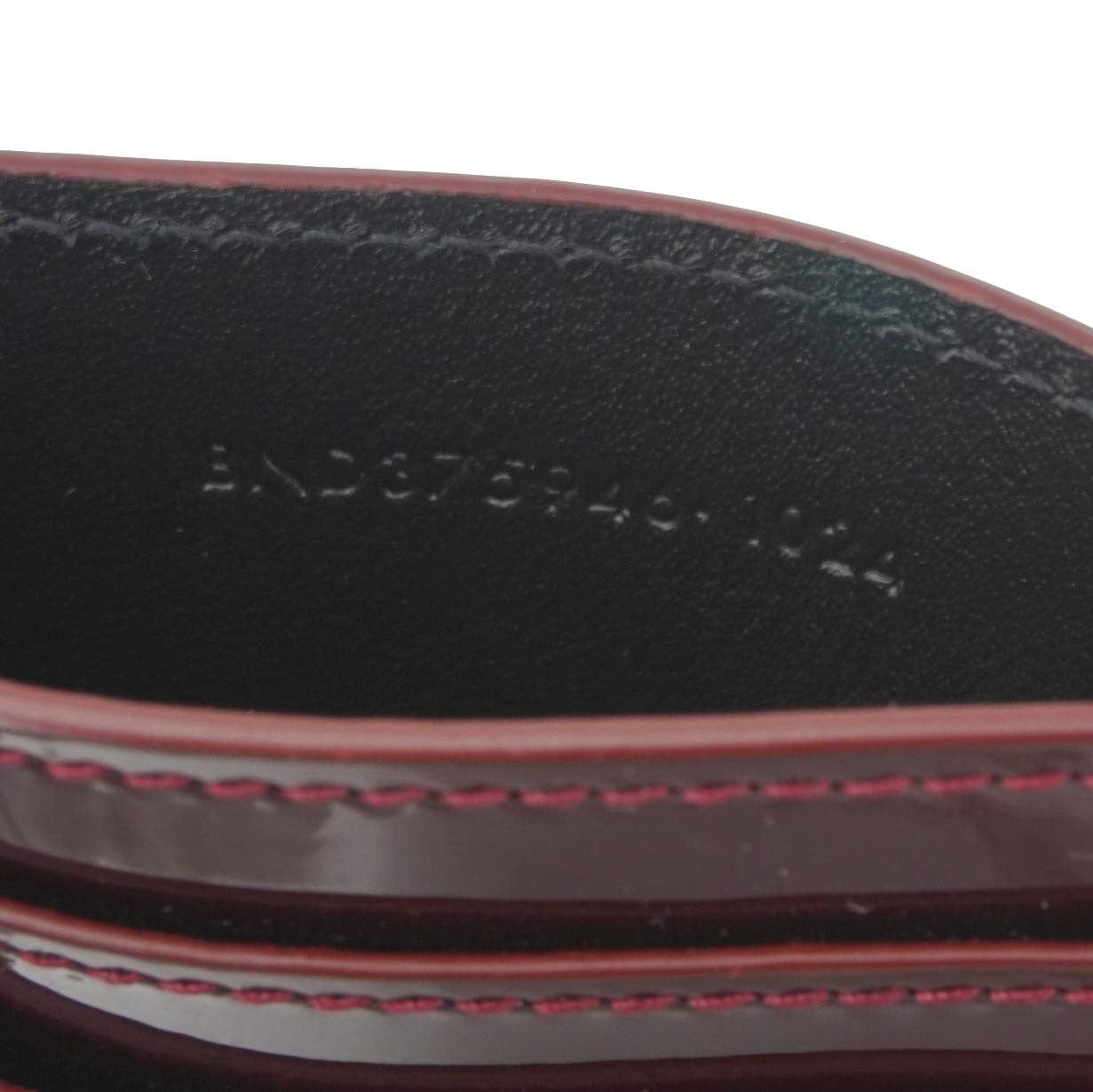 YVES SAINT LAURENT Cassandra Leather Card Holder Burgundy