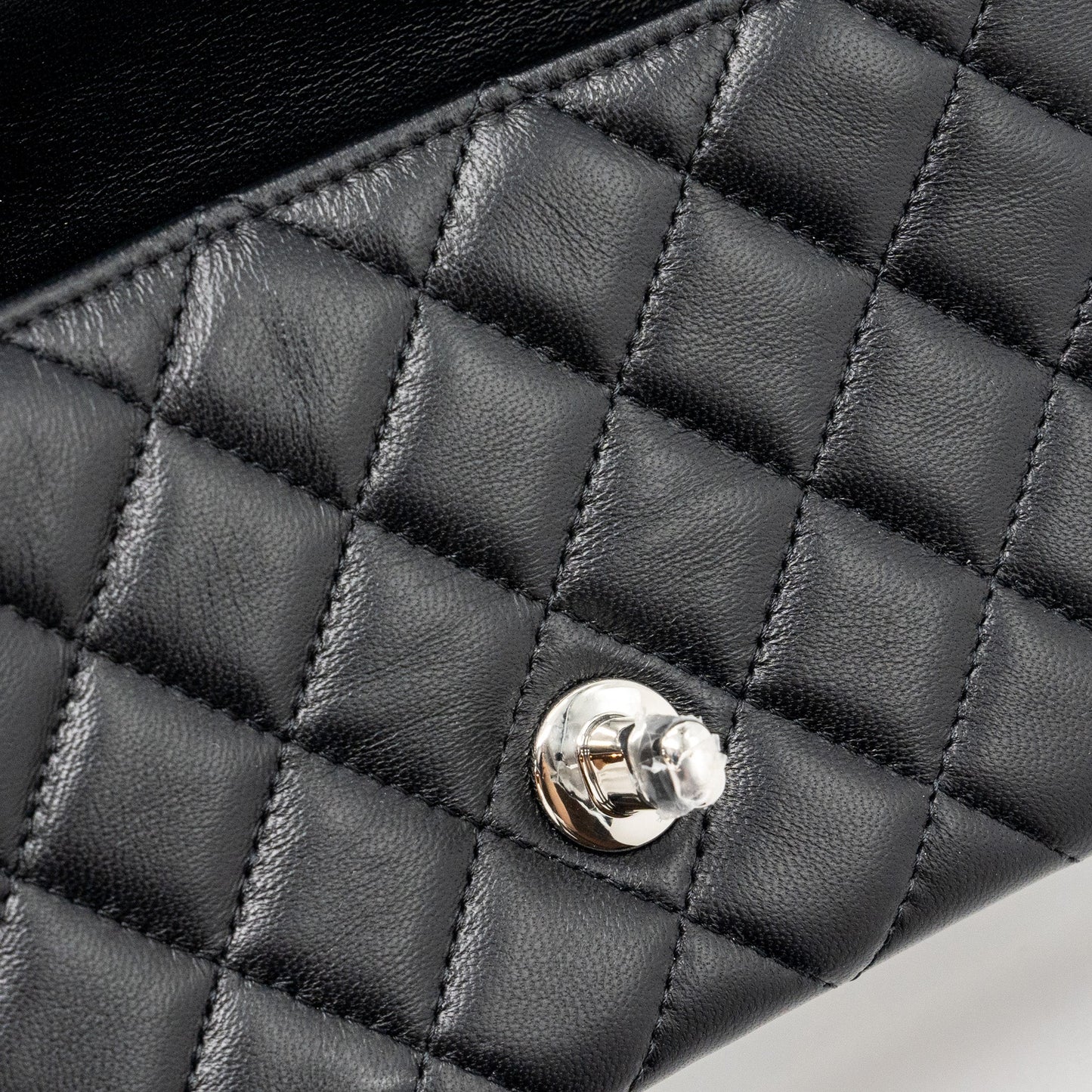 Chanel mini rectangular flap bag lambskin black  (microchip)