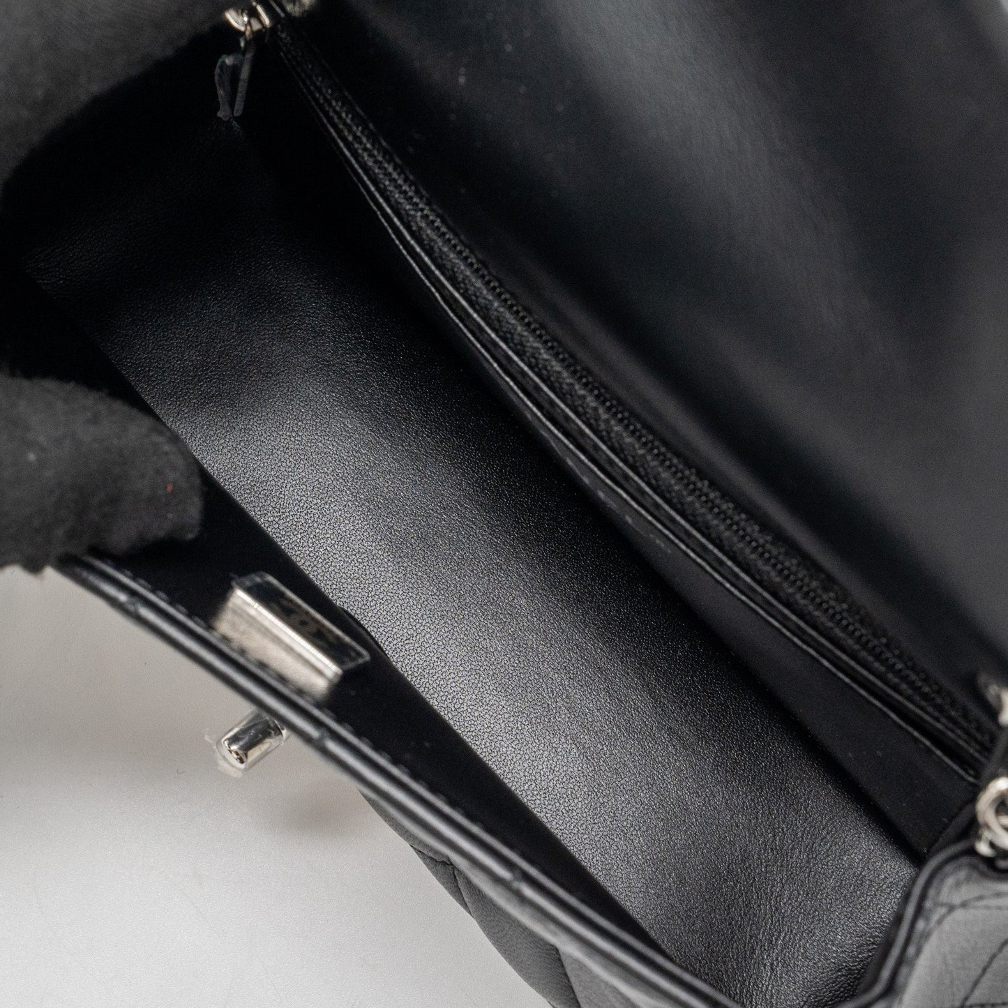 Chanel mini rectangular flap bag lambskin black  (microchip)