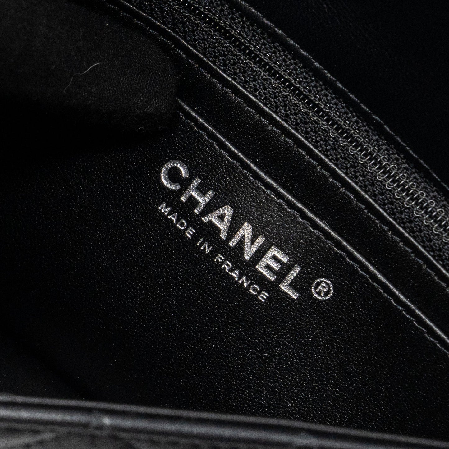 Chanel mini rectangular flap bag lambskin black  (microchip)