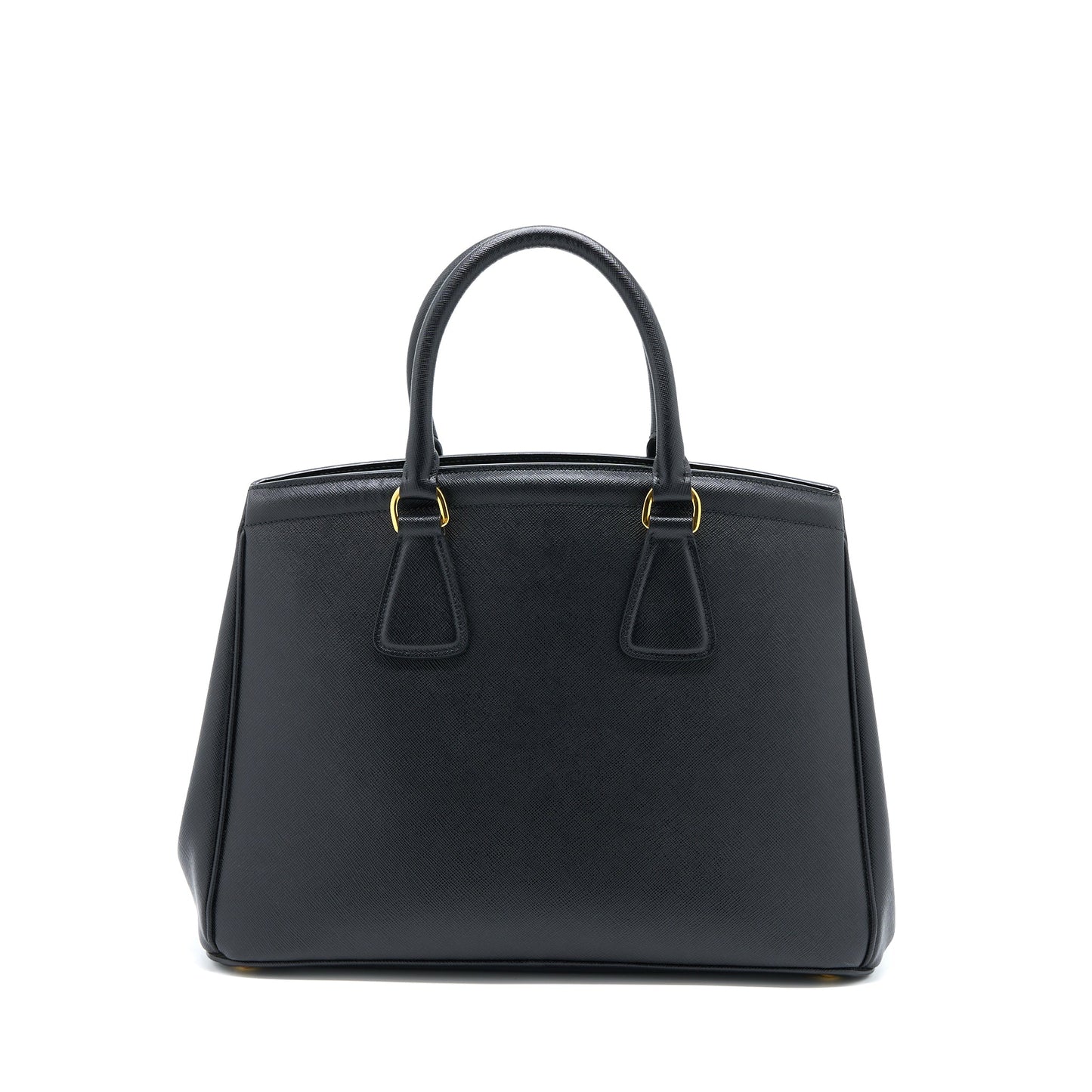 Prada Top Handle Tote Purse Calfskin Black