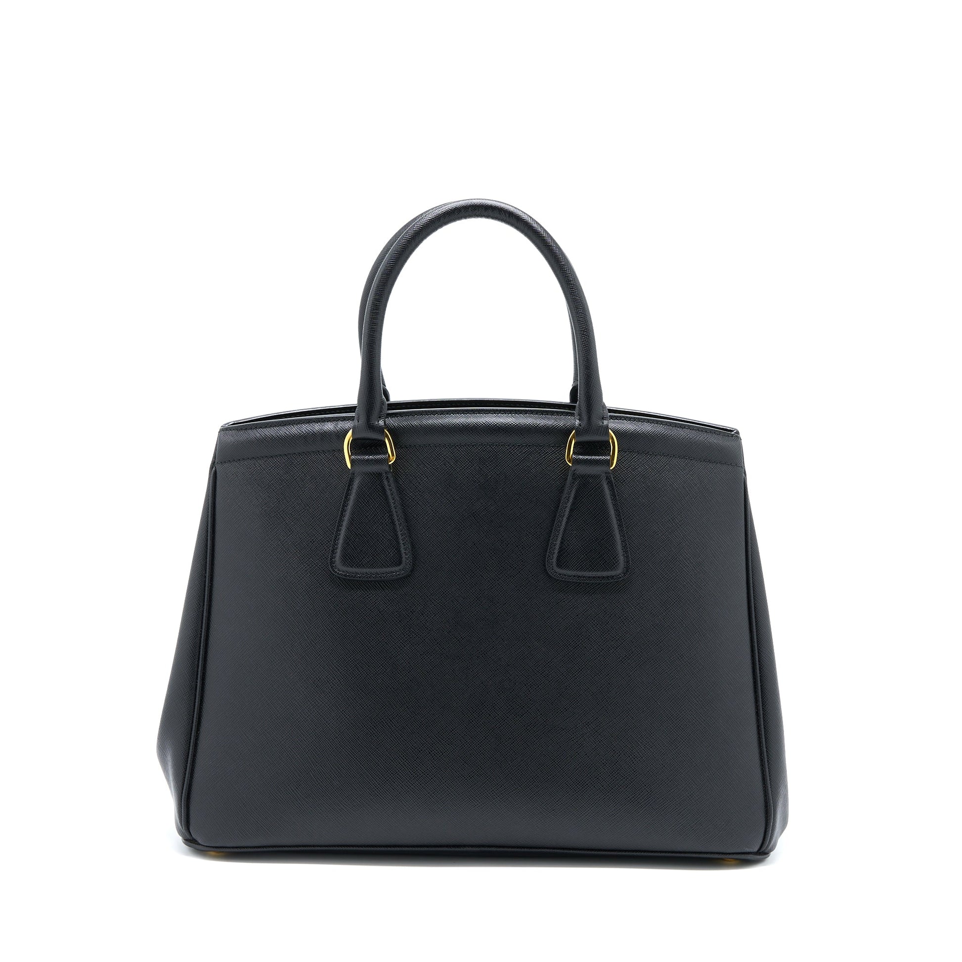 Prada Top Handle Tote Purse Calfskin Black