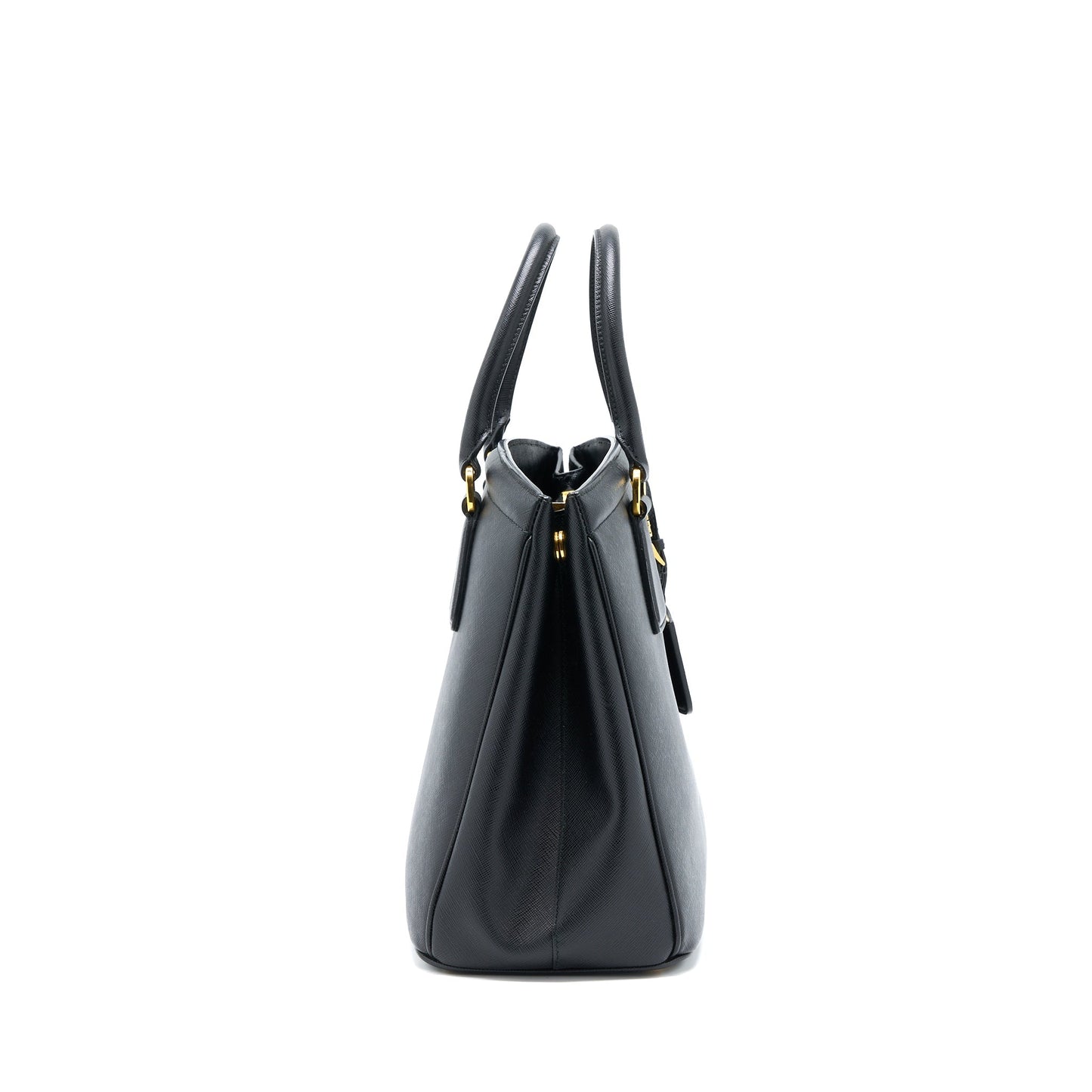 Prada Top Handle Tote Purse Calfskin Black