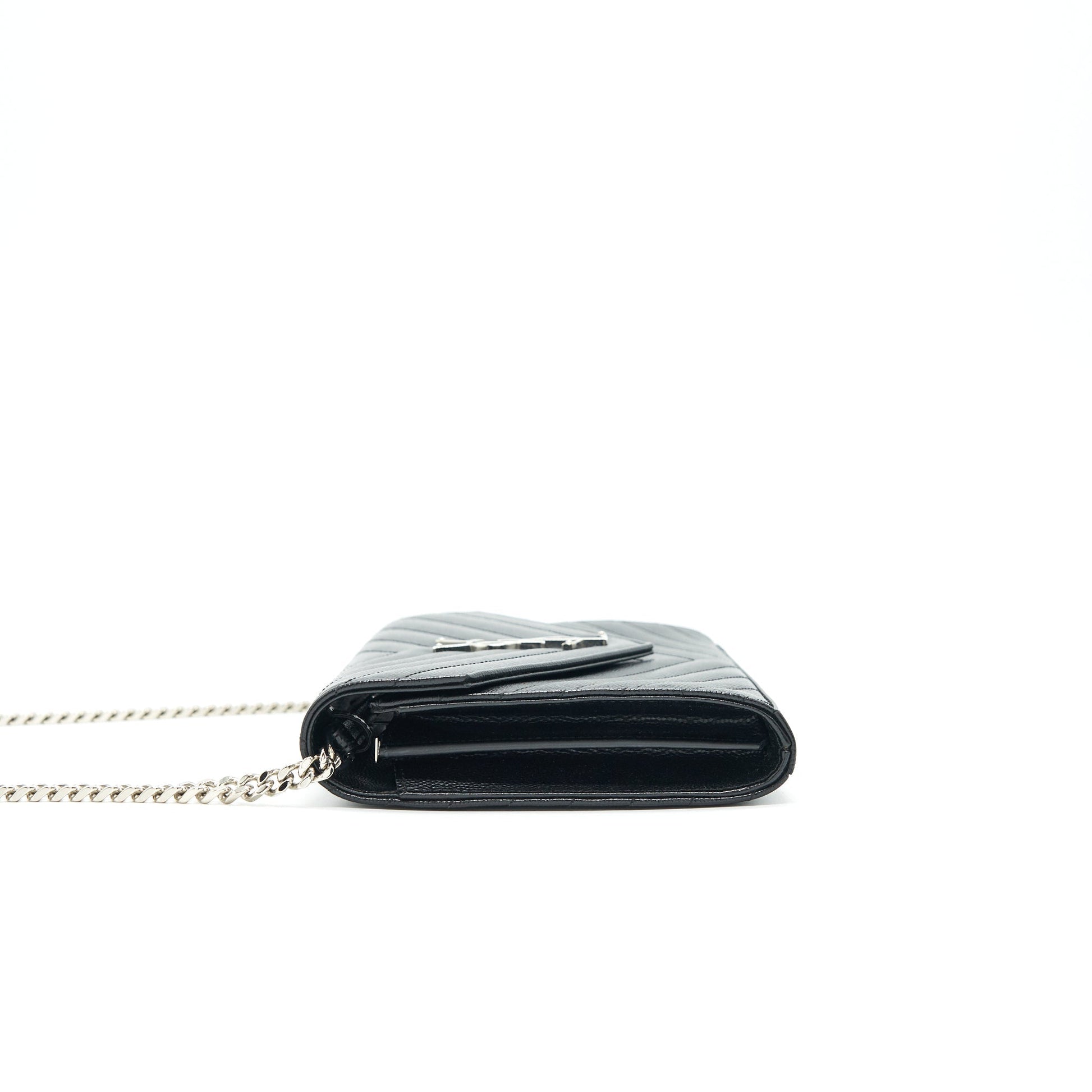 Saint Laurent Envelope Monogram Wallet on Chain in