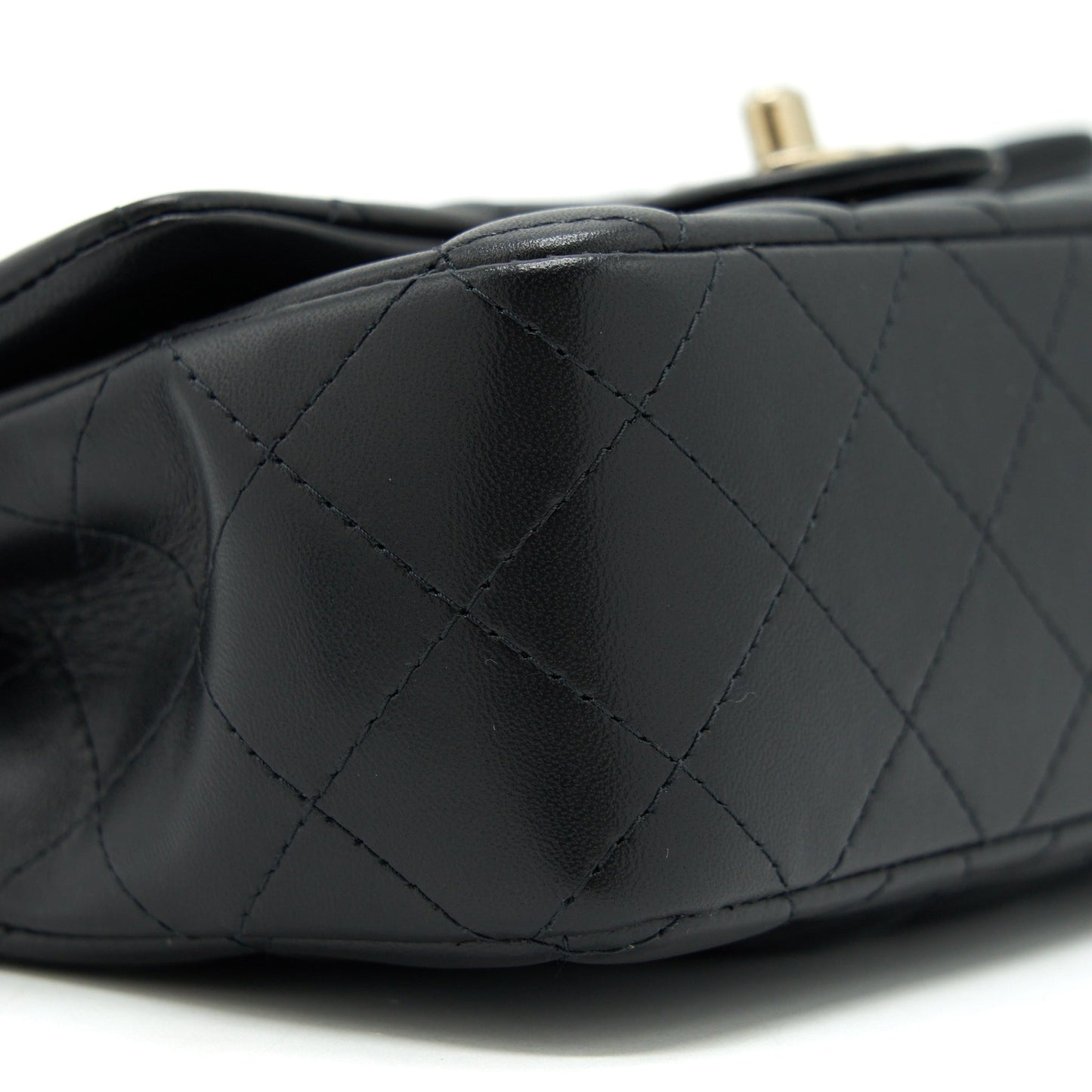 Chanel Mini Rectangular Flap Bag Lambskin Black L(Microchip?