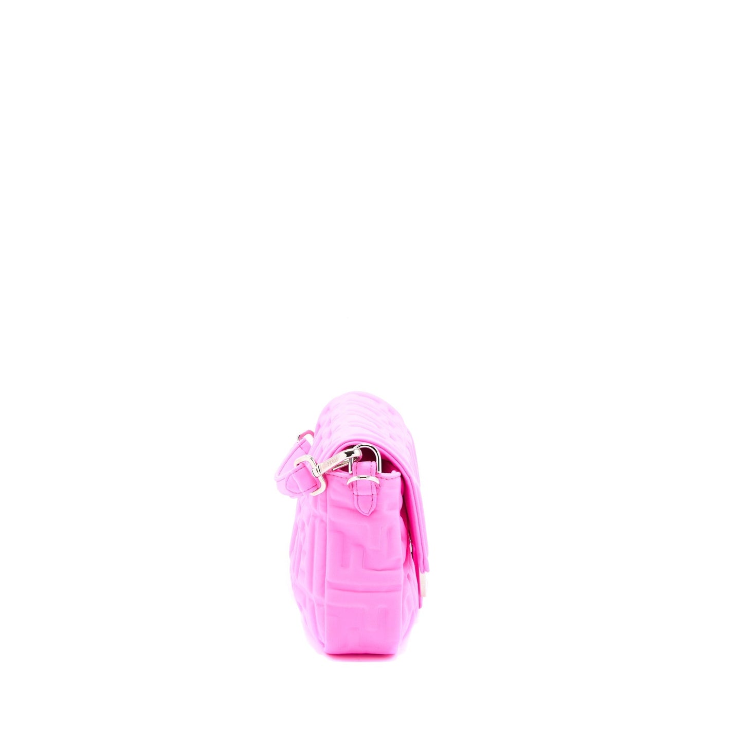 Fendi Baguette Purse Lycra Embossed Bright Pink