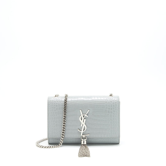 Saint Laurent/ Small Kate Purse Crocodile-Embossed with Tassel