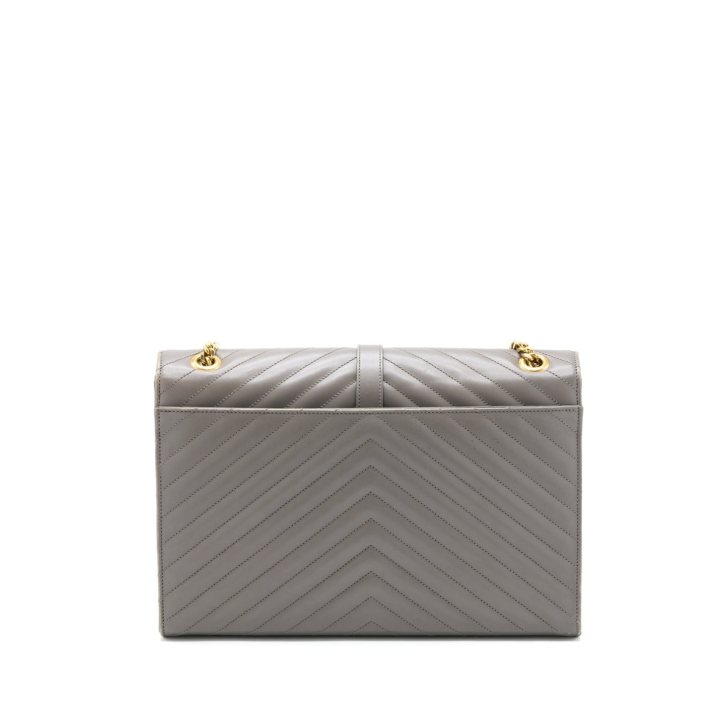 Saint Laurent Envelope Large Purse Calfskin Grey