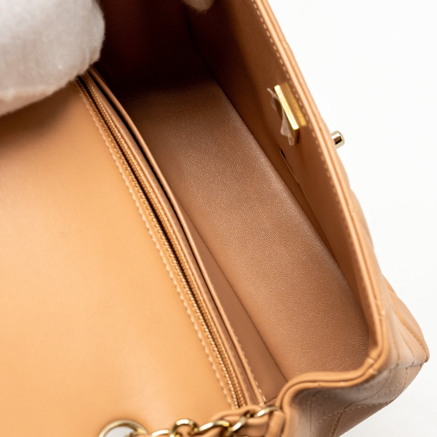 Chanel Mini Rectangular Flap Bag Lambskin Beige L (Microchip)