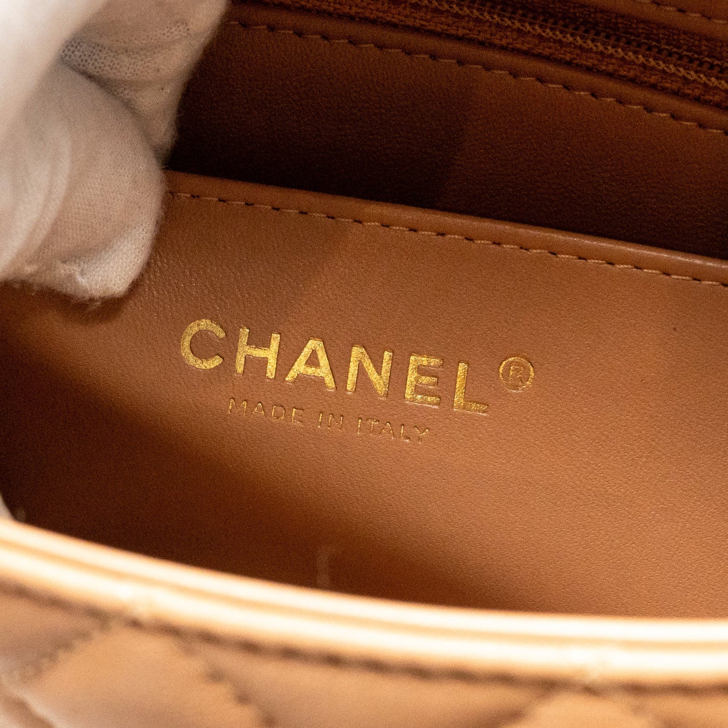 Chanel Mini Rectangular Flap Bag Lambskin Beige L (Microchip)