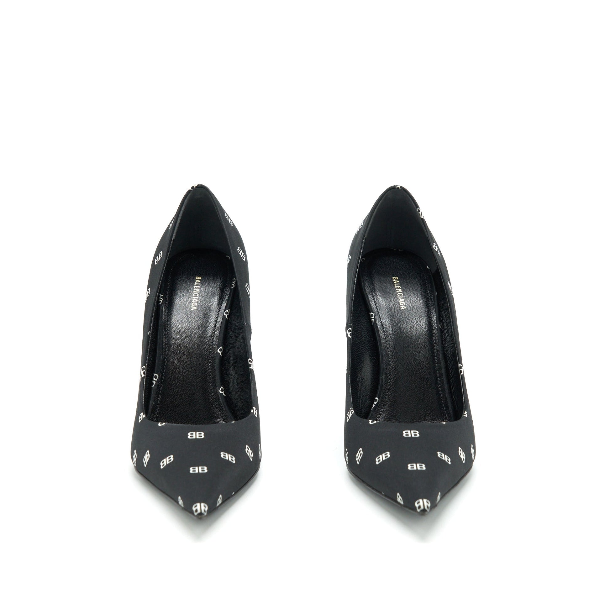 Balenciaga Size 36 Satin BB Knife Heels Black