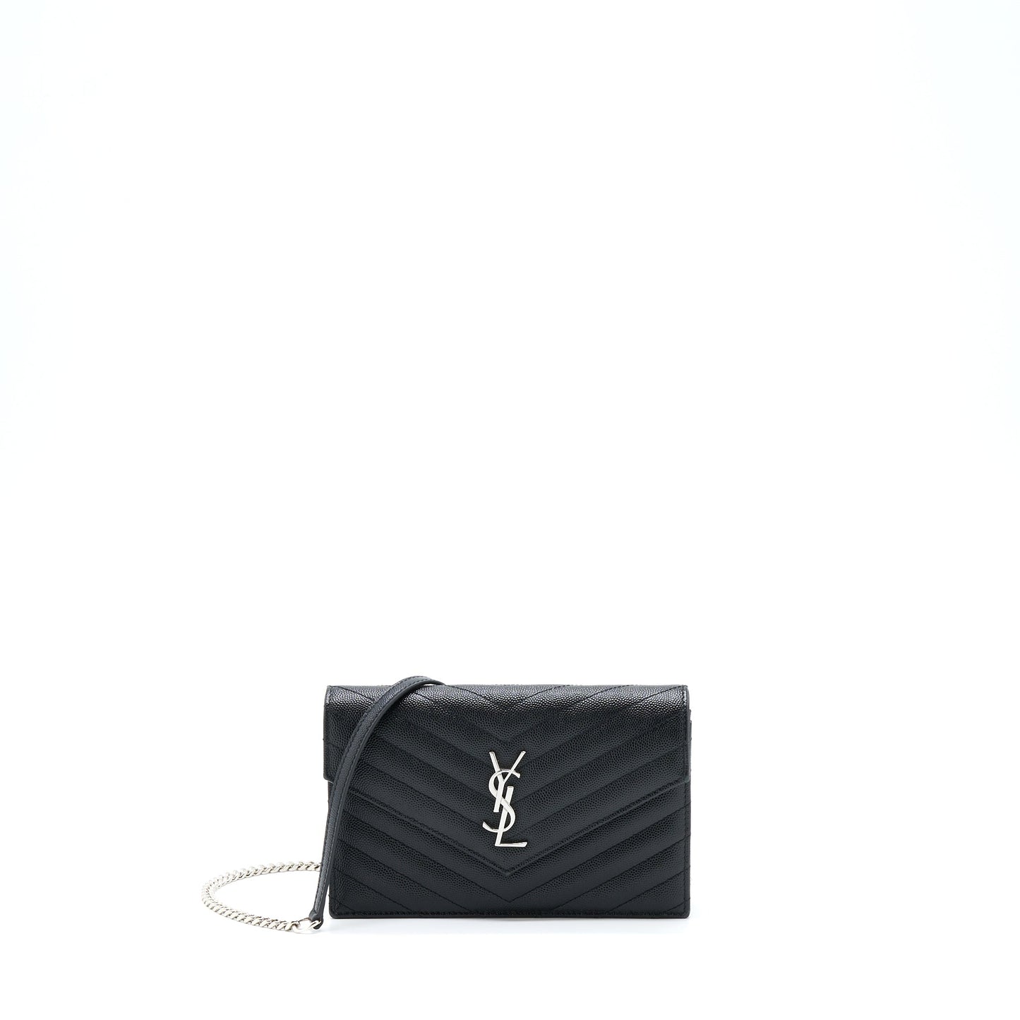 Saint Laurent/ Envelop Chain Wallet Caviar Black