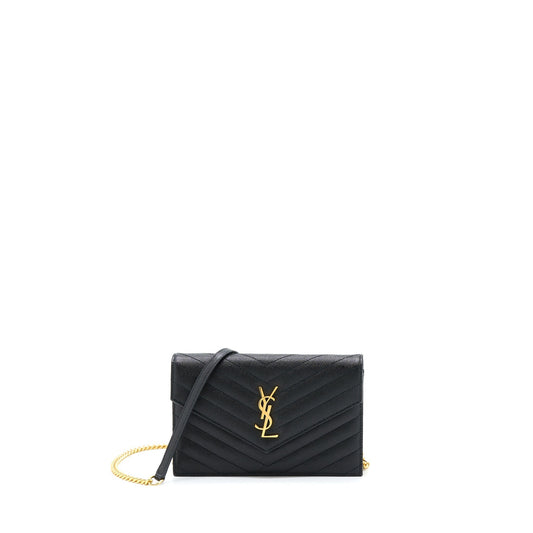 Saint Laurent/ Envelop Chain Wallet Black