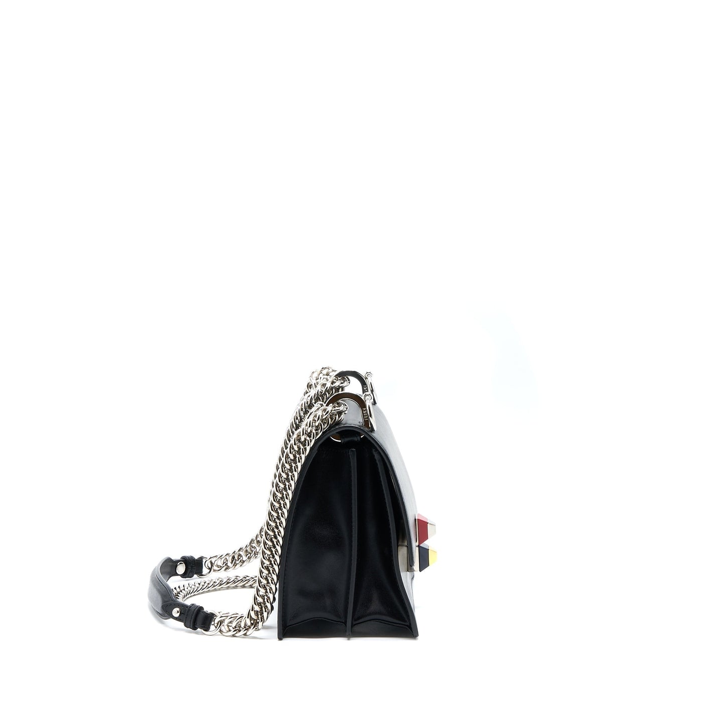 Fendi Kan I Calfskin Black With An Extra Purse Charm